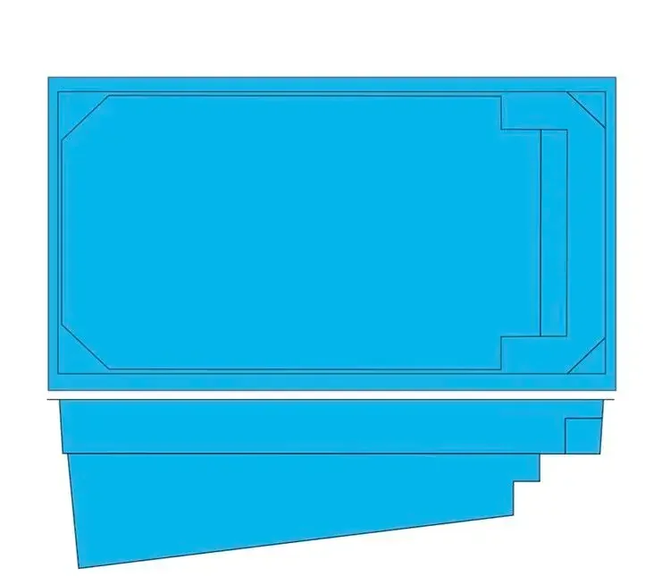 Modern Pools classic plunge pool diagram - 4m to 7m sizes - available through Plungeit Pools Queensland