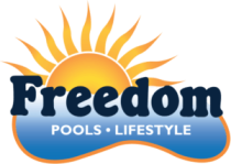Freedom Pools logo - Australian made fibreglass pool supplier available through Plungeit Pools Queensland