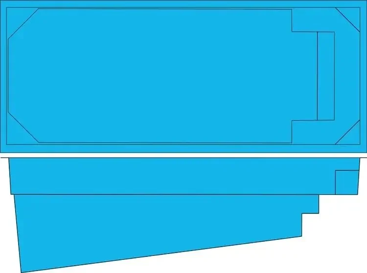 Modern Pools slimline plunge pool diagram - 4m and 6m sizes - available through Plungeit Pools Queensland