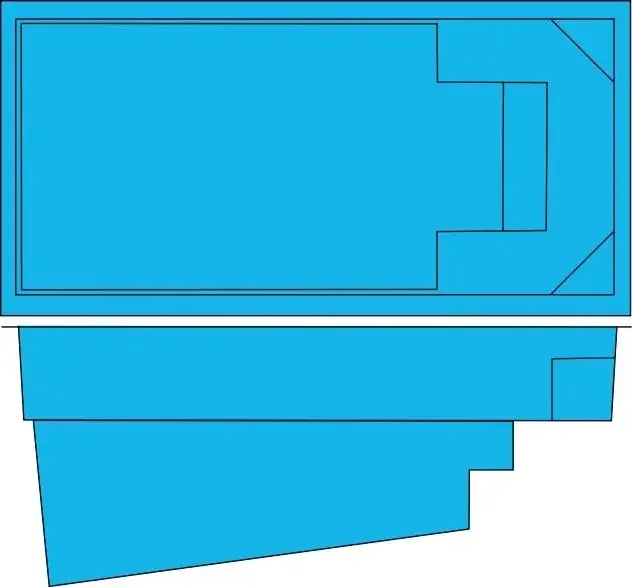 Modern Pools courtyard pool diagram - 3m and 4m sizes - available through Plungeit Pools Queensland