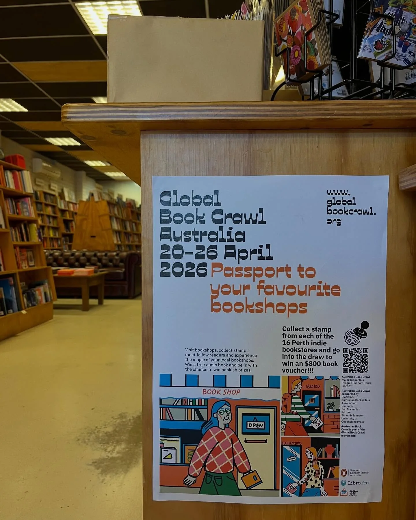 We&rsquo;re taking part in the Global Book Crawl! 🌍📚

Between 20-26 April 2026, visit us and 15 other participating Perth bookshops to get a stamp on your Global Book Crawl passport. This is a great opportunity to discover beautiful local bookshops