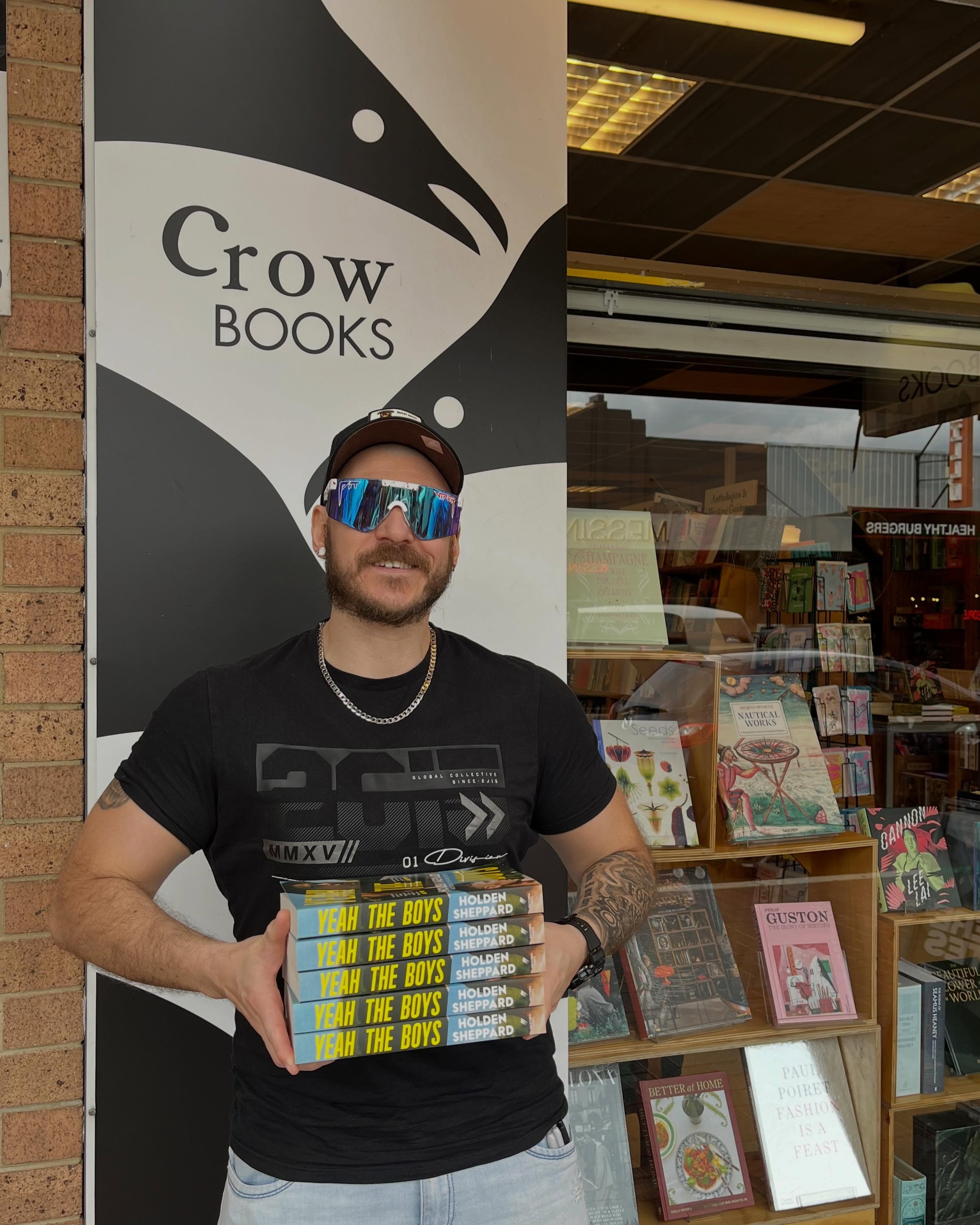 YEAH THE BOYS! A pleasure to have @holdensheppard in this week to sign copies of his latest novel, YEAH THE BOYS. Available while stocks last; get in quick!!
