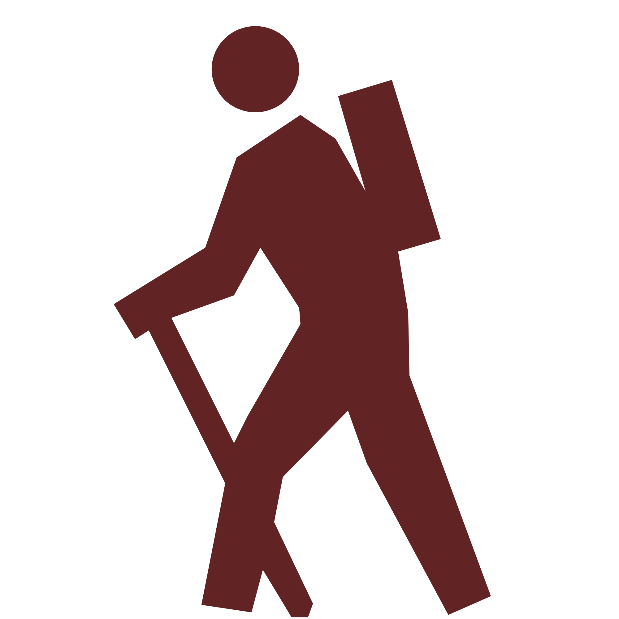 Minimalist illustration of a person walking while holding a briefcase