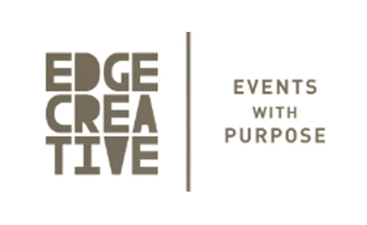 Creative Edge logo with the word 'Edge' on top of 'Creative', bold font, separated by a vertical line, with the phrase 'Events with Purpose' on the right side.