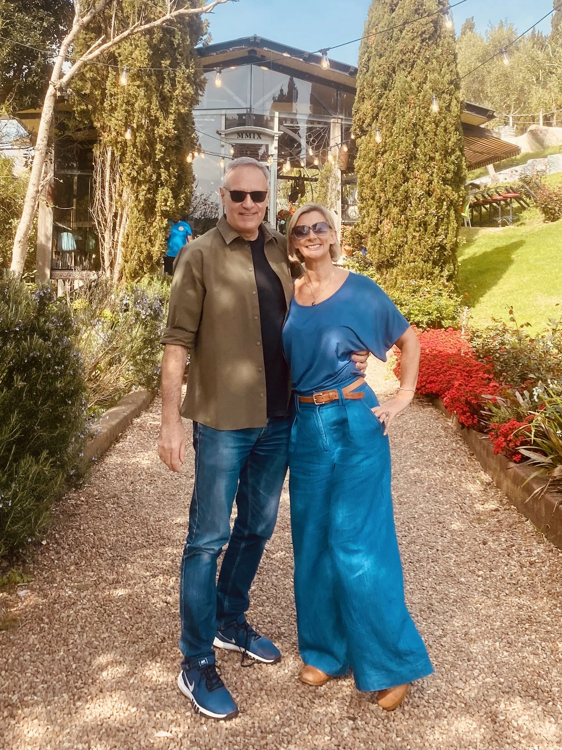 DeanCarruthers and his partner standing outside Casita Miro vineyard and winery on Waiheke Island.