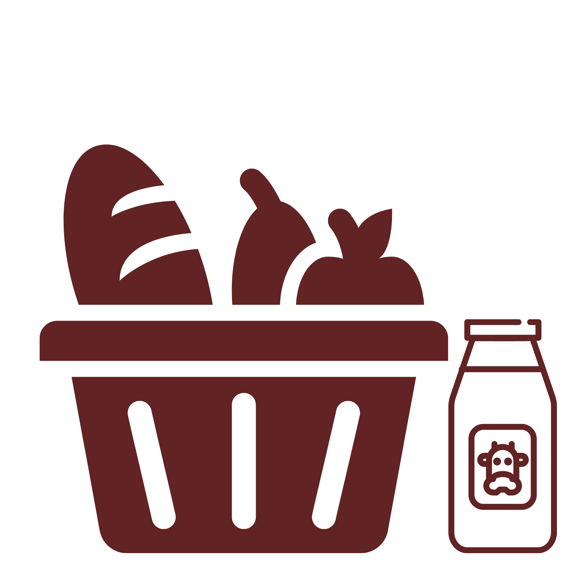 Silhouette of a potted plant with long, serrated leaves, next to a small comparison chart with plant care icons.