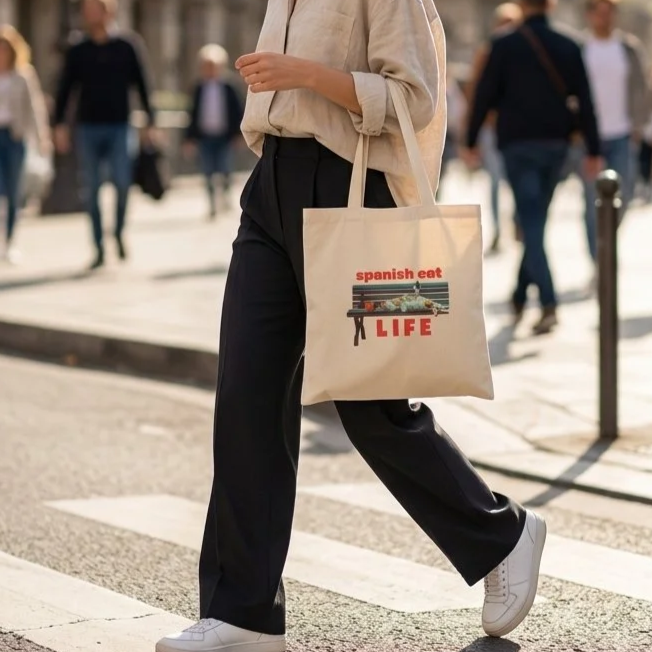 Spanish Cat Life - Premium Tote Bag Natural, cat mom gift