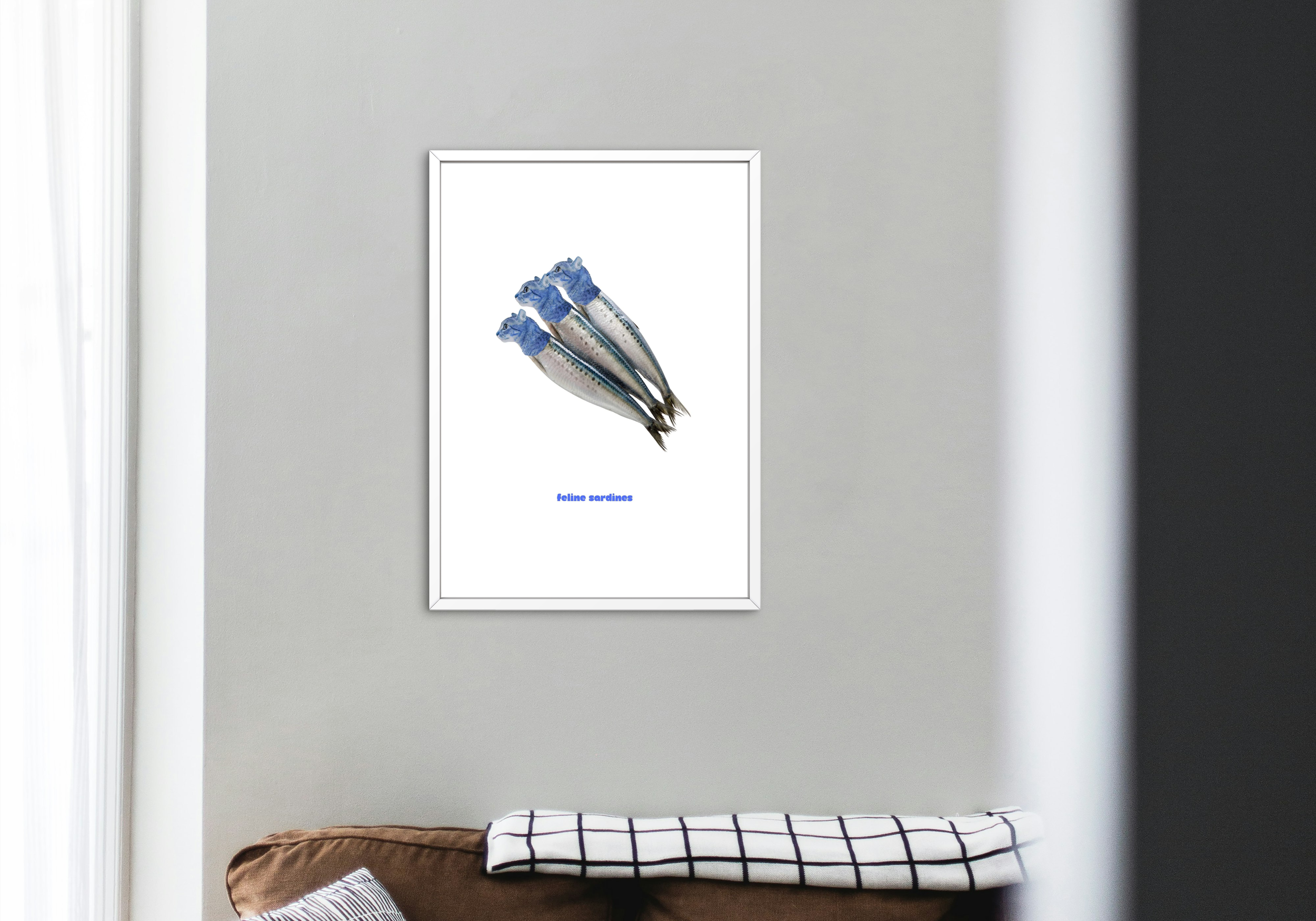 feline sardines instant download, cat wall art, funny cat poster. kitchen decor print