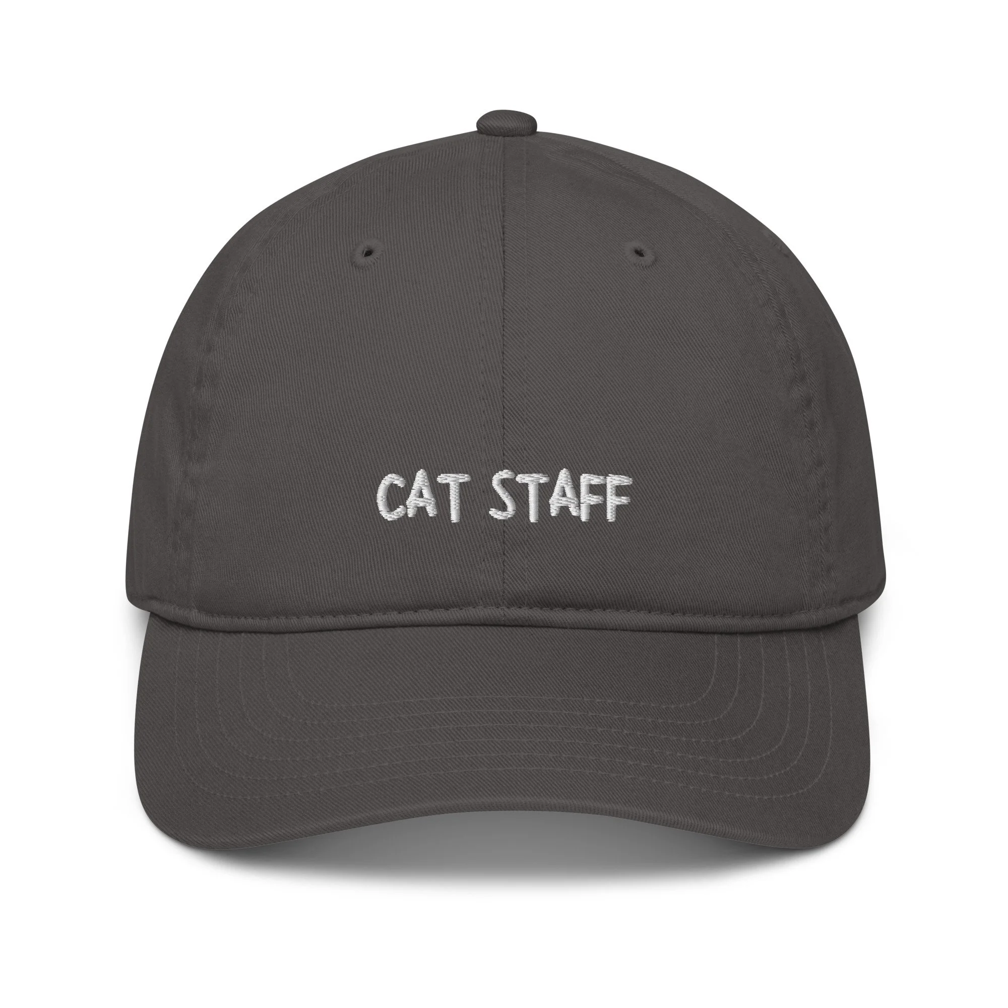 cat dad hat, cat merch, cat staff organic cap, cat lovers