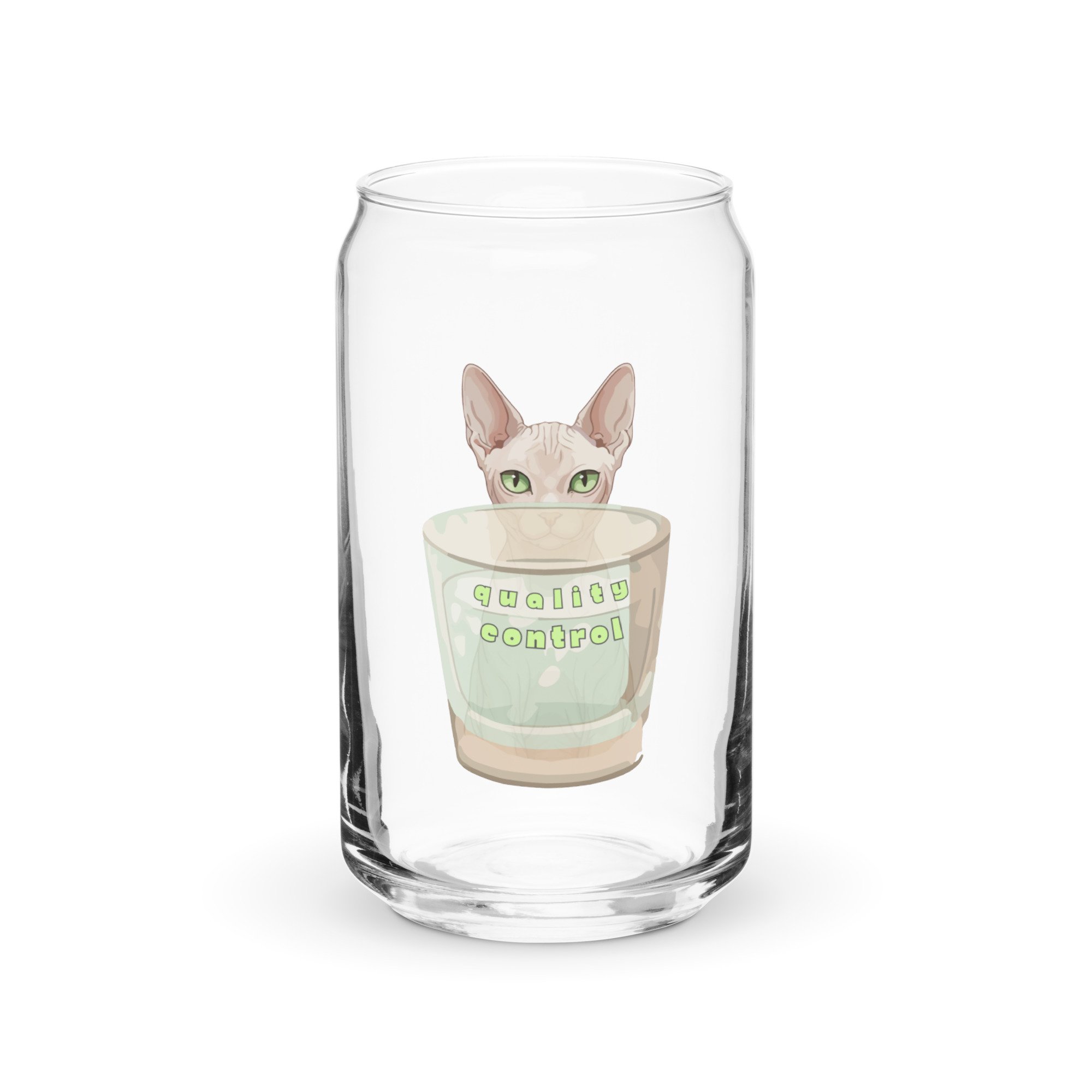 cat lovers gift, can shaped glass, smoothie glass