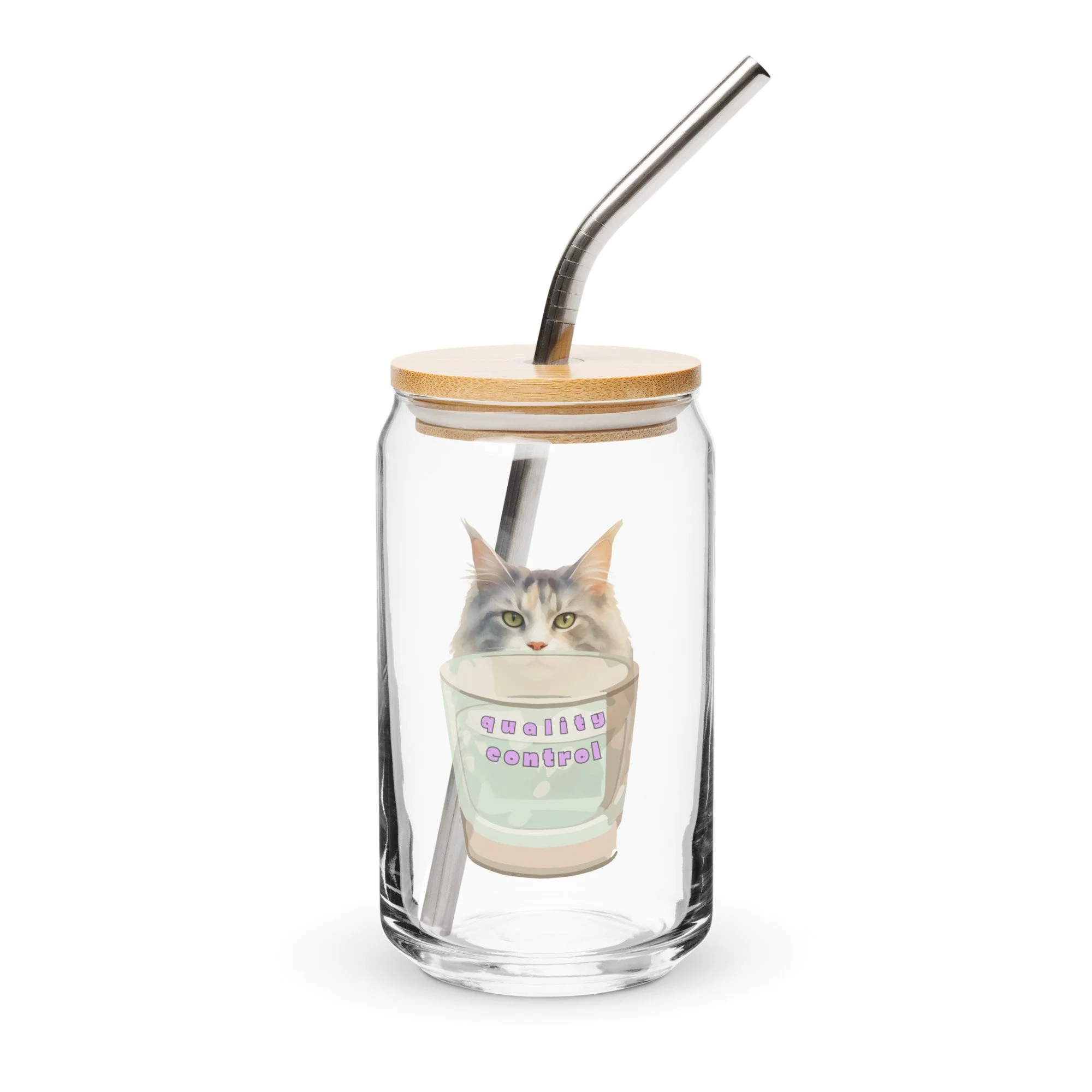 Maine Coon Quality Control - Can-shaped glass