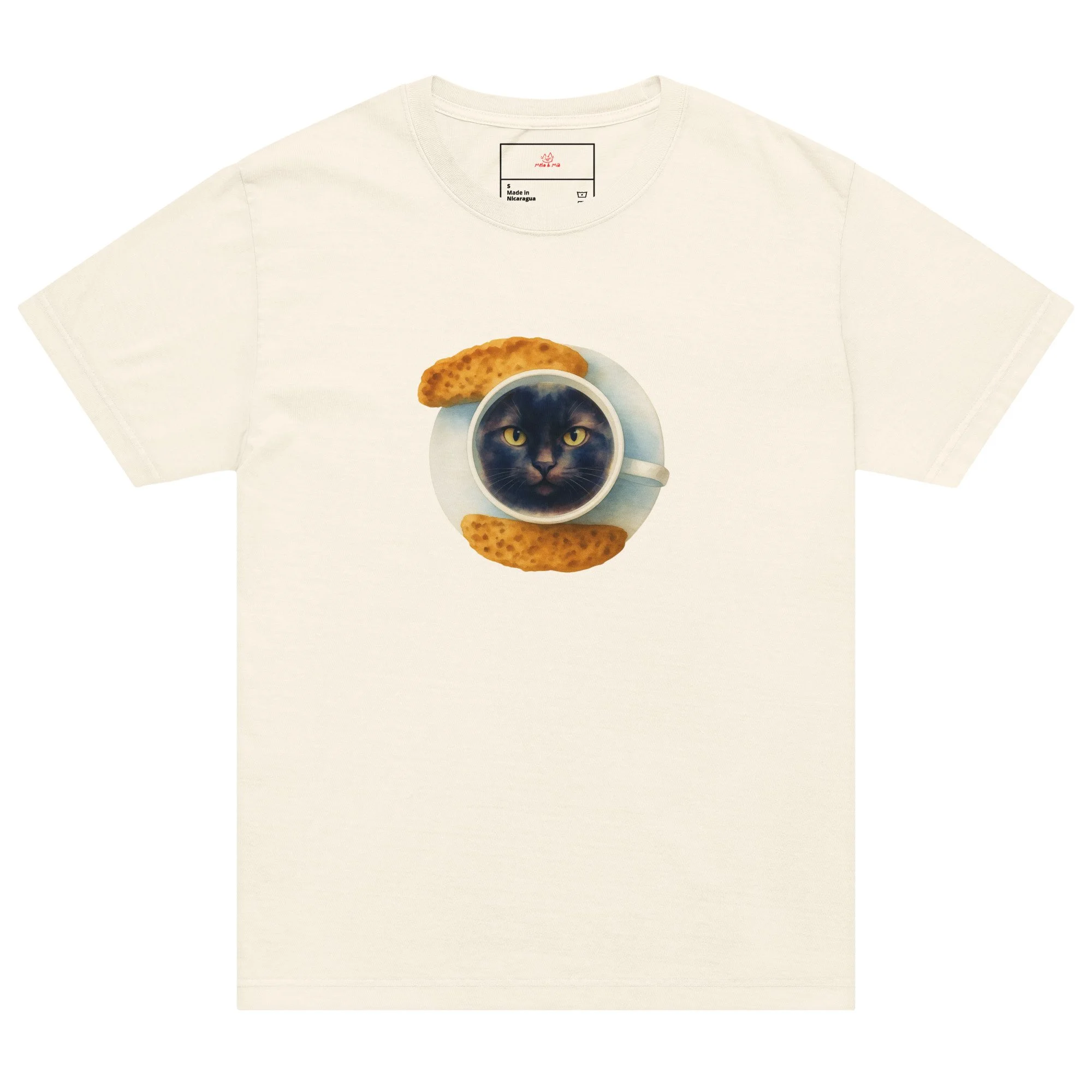 Black Cat Coffee T-Shirt | Black in Coffee Cup Graphic Tee
