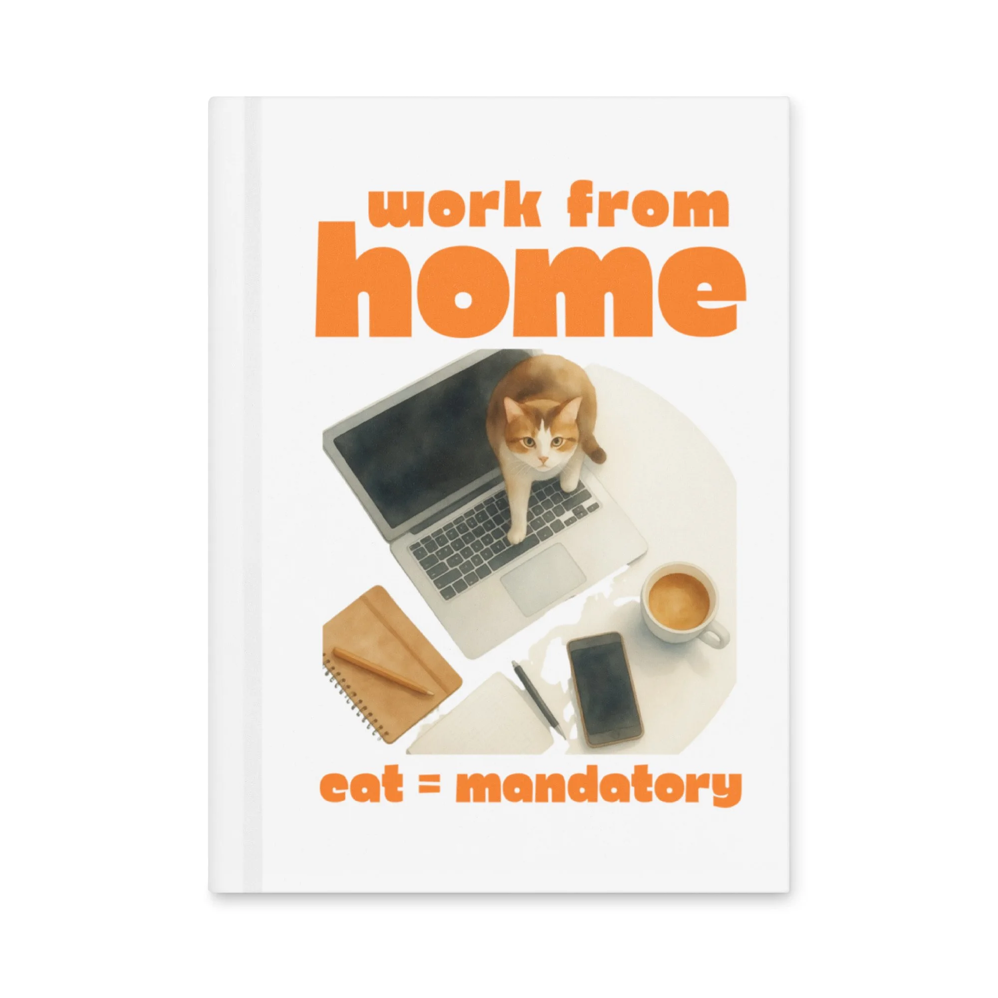 Cat lovers hardcover journal, home office notebook