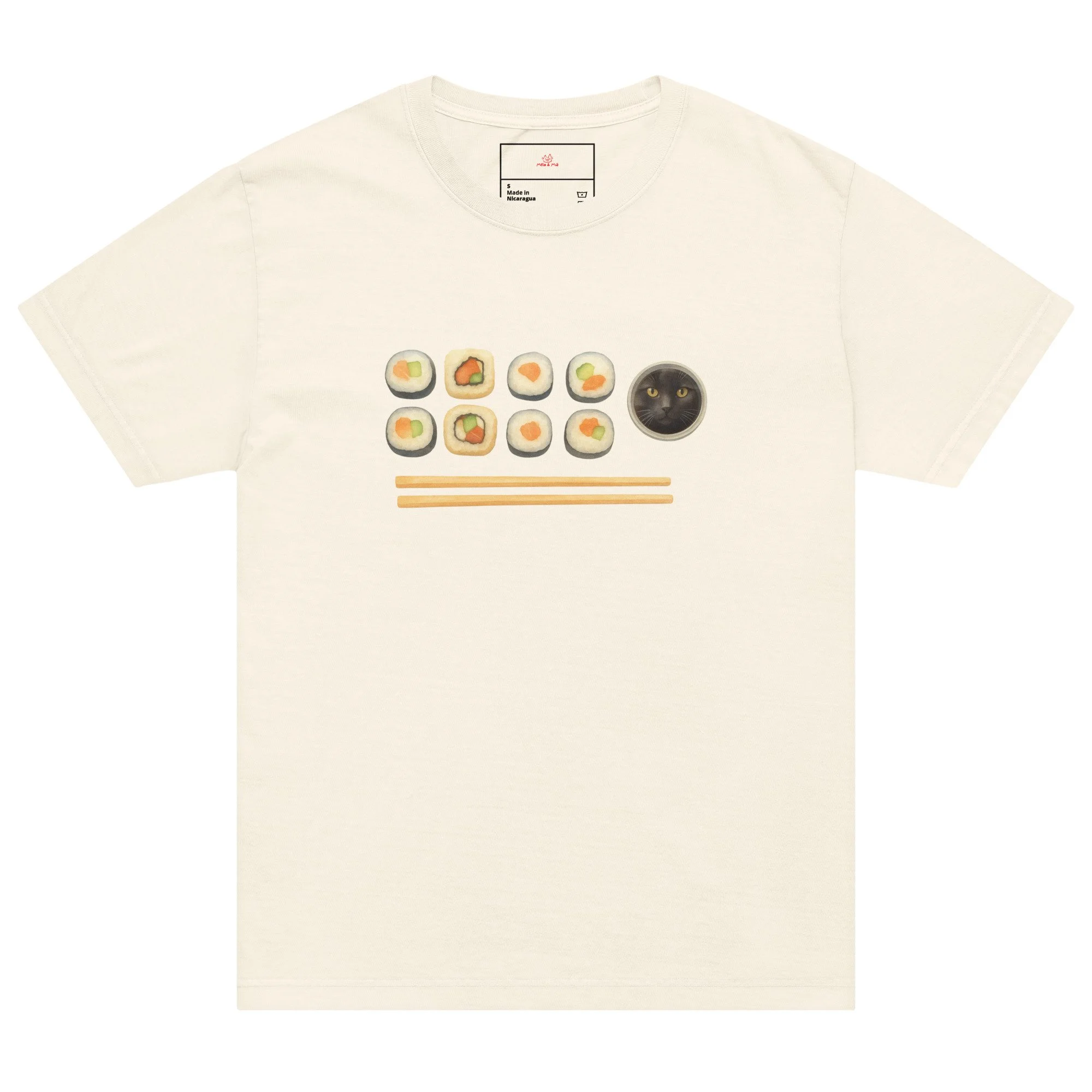 Bella + Canvas ,Cat lovers t-shirt, sushi lovers t-shirt, sushi shirt, cat tee, cat funny t-shirt