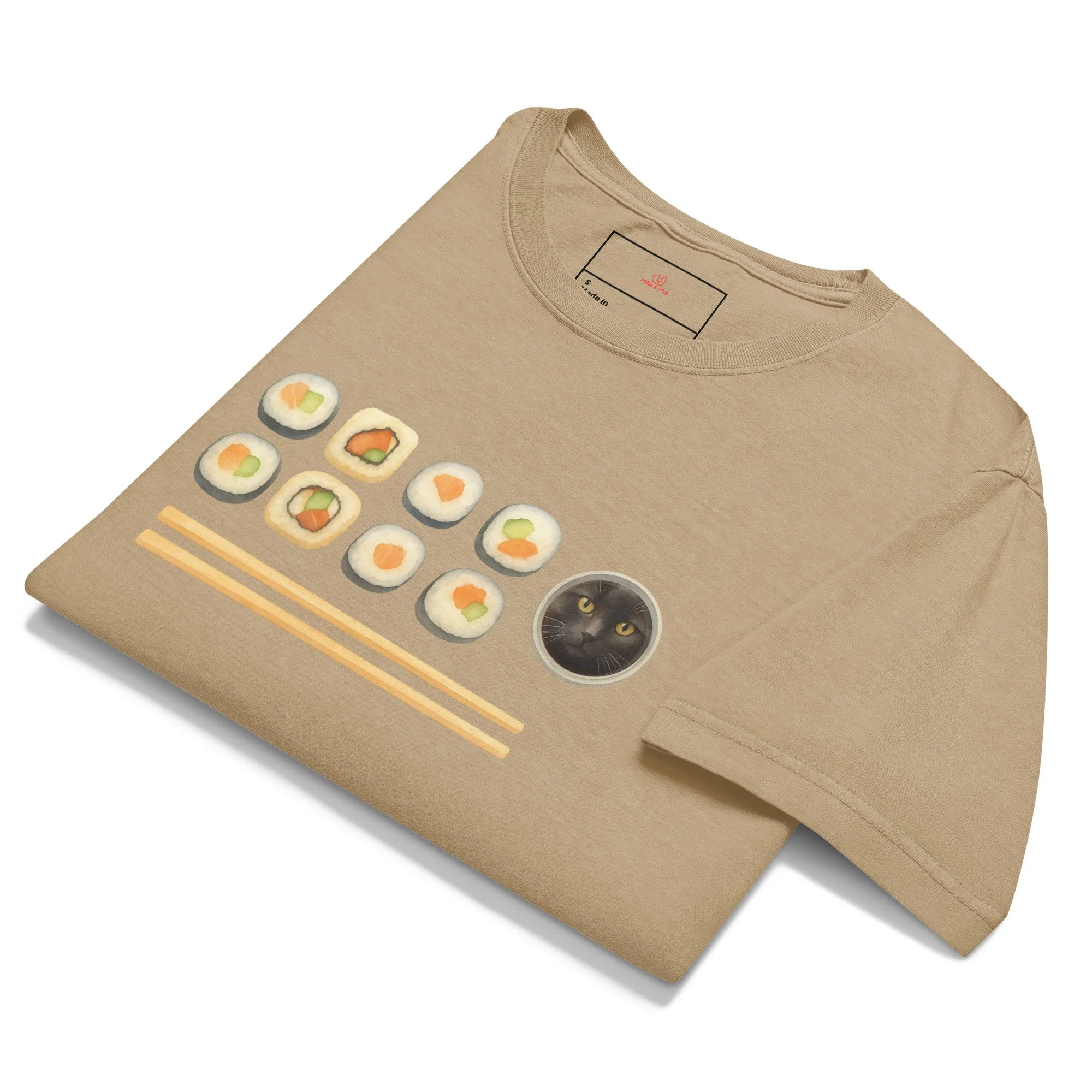Cat lovers t-shirt, sushi lovers t-shirt, sushi shirt, cat tee, cat funny t-shirt