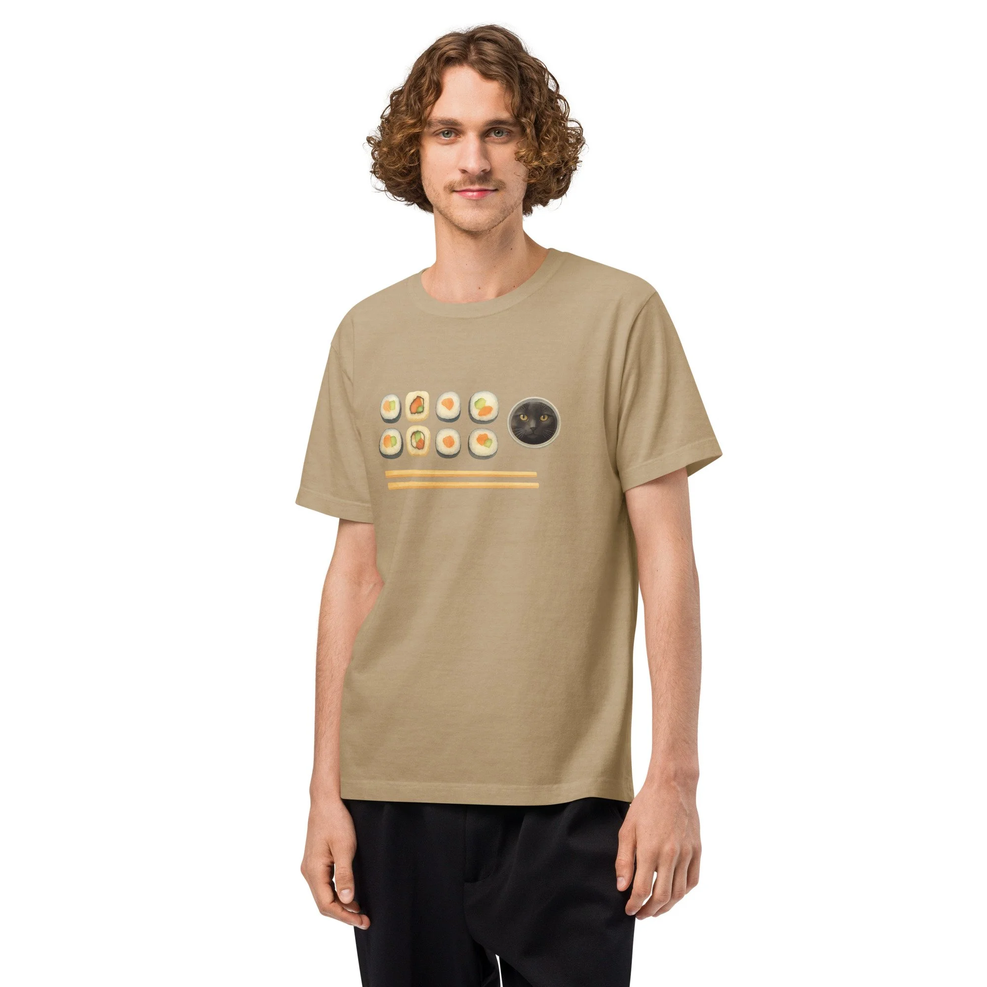 Cat lovers t-shirt, sushi lovers t-shirt, sushi shirt, cat tee, cat funny t-shirt