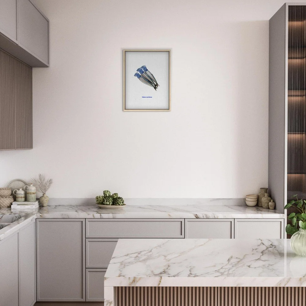 cat lover framed print, funny cat sardines print, quirky cat sardines kitchen decor