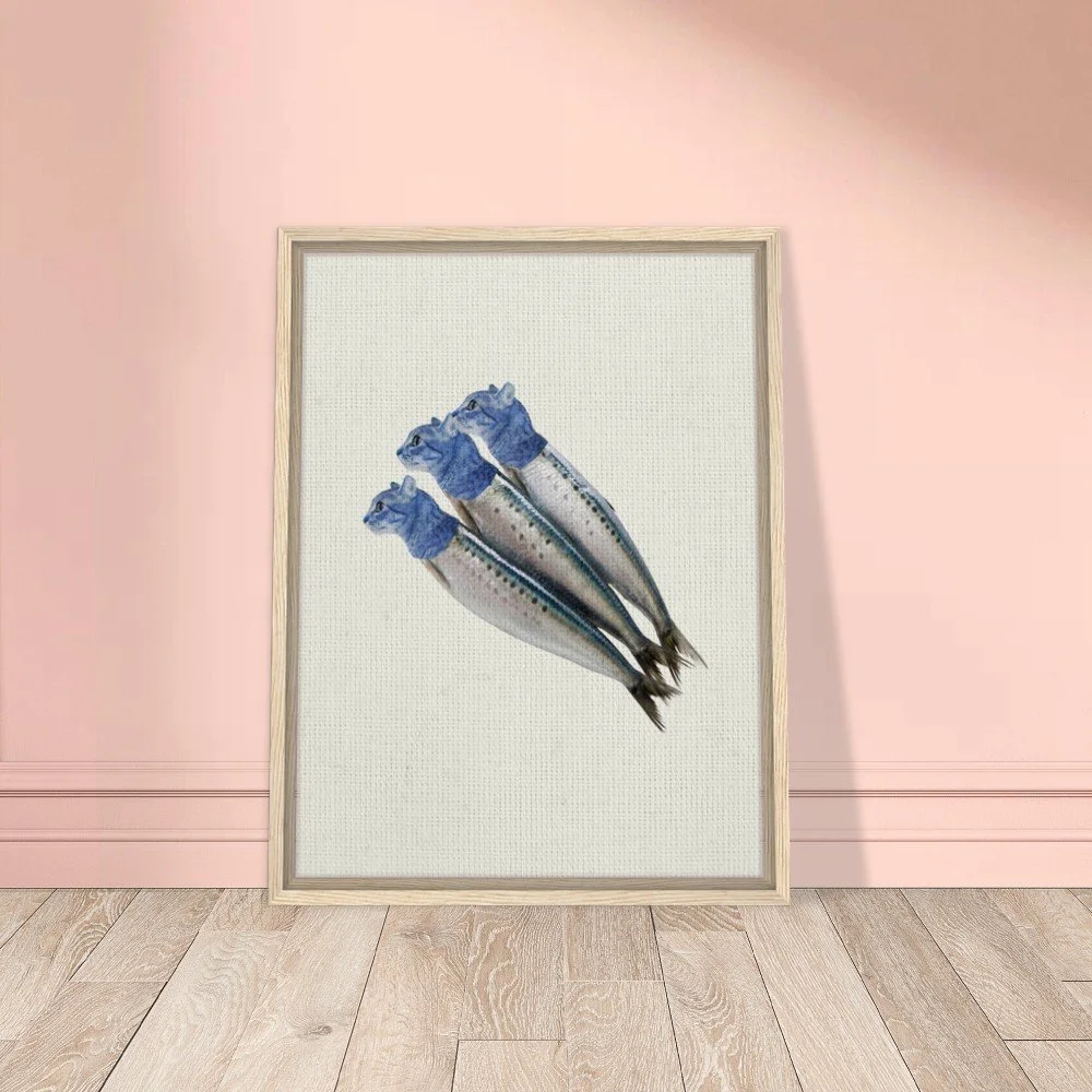 feline sardines canvas, cat kitchen print, car lovers home decor