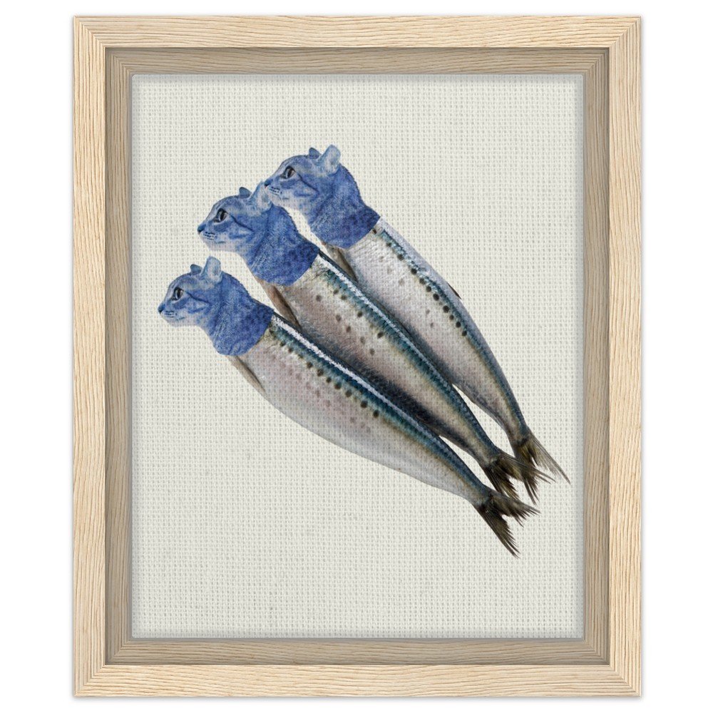 feline sardines canvas, cat kitchen print, car lovers home decor