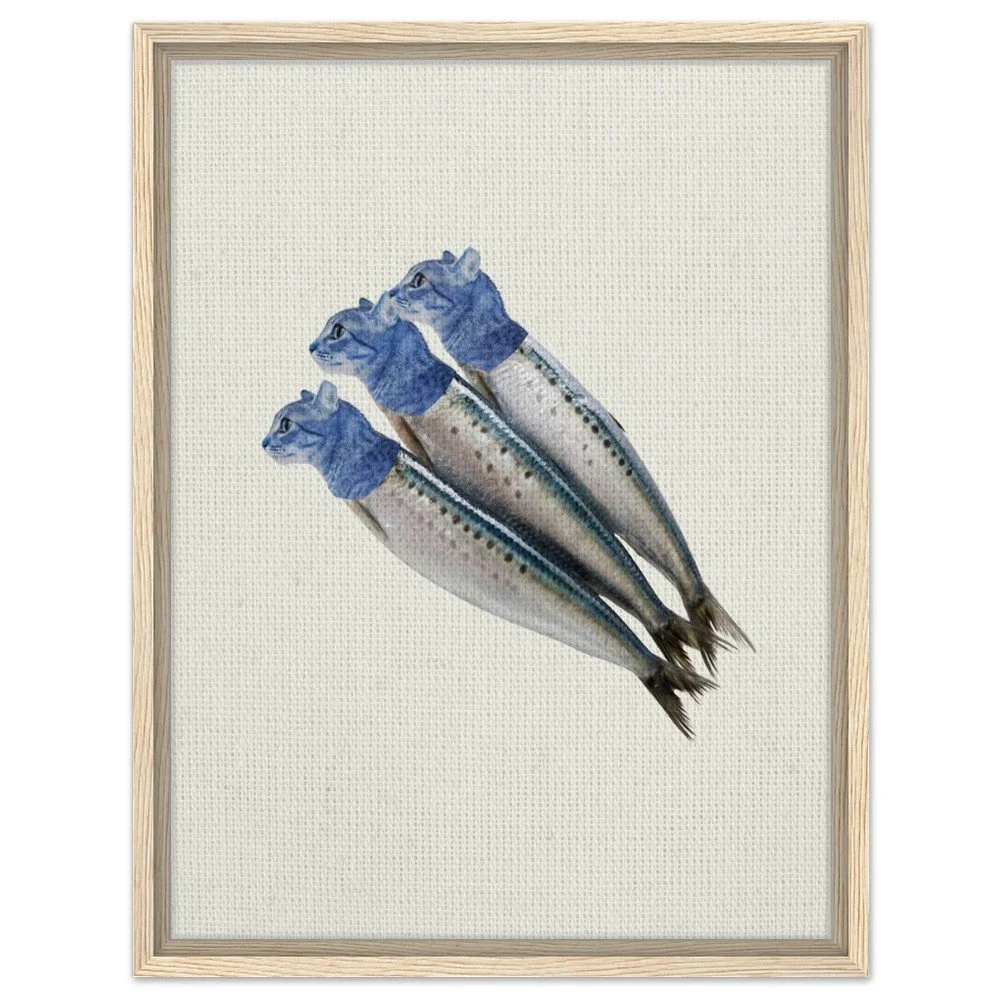 feline sardines canvas, cat kitchen print, car lovers home decor