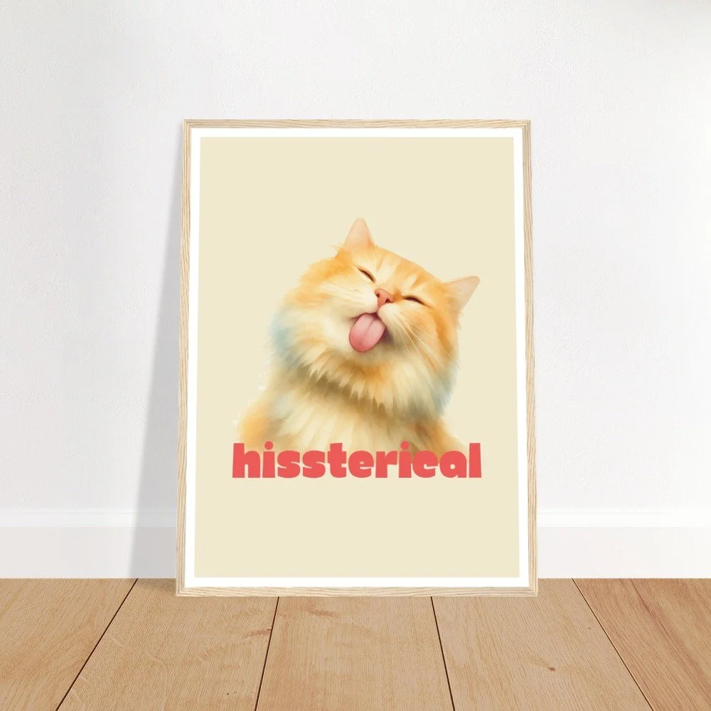 hissterical funny cat print instant download printable home decor home office