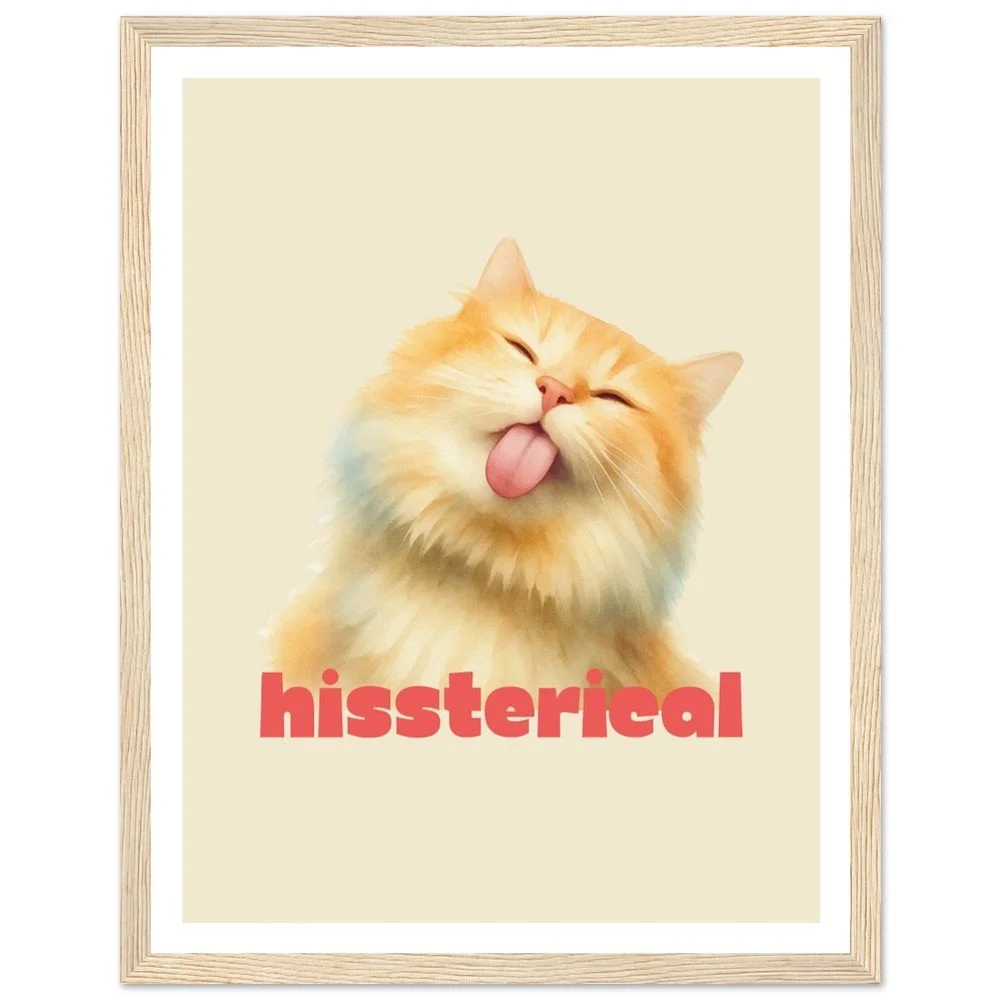 hissterical funny cat print instant download printable home decor home office
