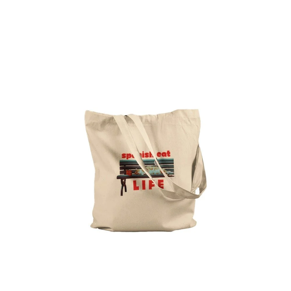 Spanish Cat Life - Premium Tote Bag Natural, cat mom gift