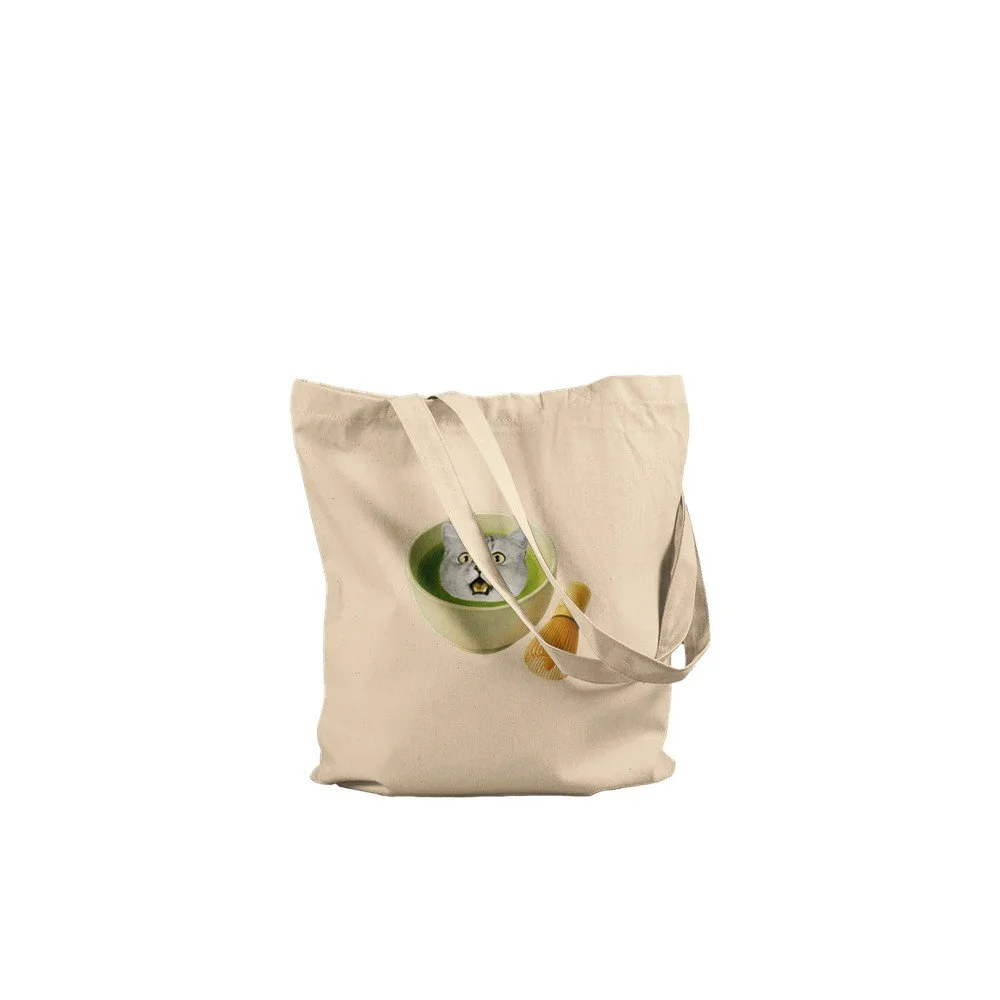 Catcha Matcha - Premium Cat Matcha Tote Bag Natural, cat matcha lovers tote