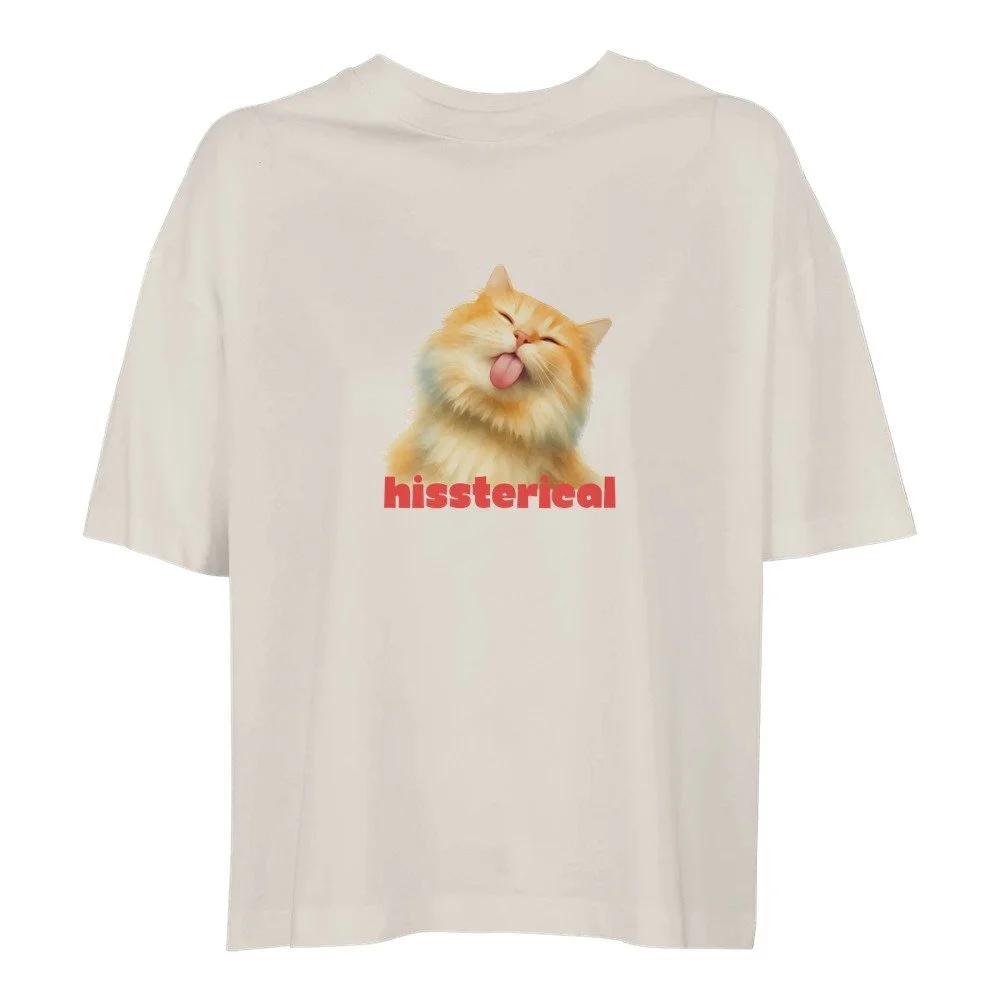 Hissterical — Funny Cat Pun Oversized T-Shirt | Cat Lover Gift | Melo & Mia