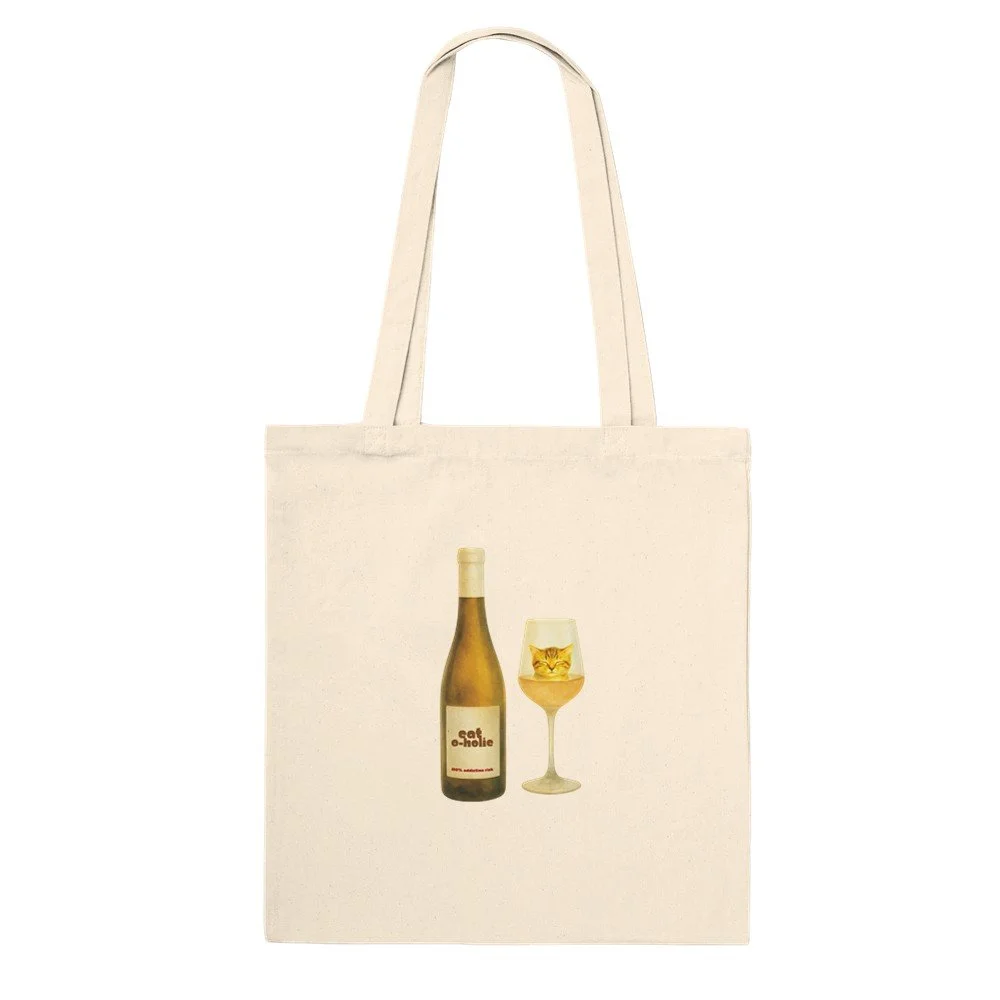 Cat-o-holic — Funny Cat Wine Tote Bag | Wine Lover Gift | Melo & Mia
