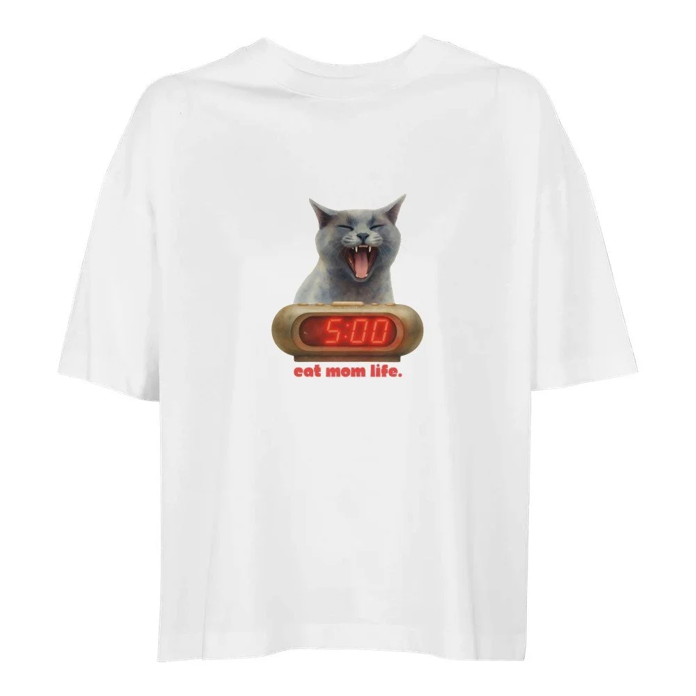 Cat Mom Life — Funny Cat Mom Organic Oversized T-Shirt | Cat Mom Gift