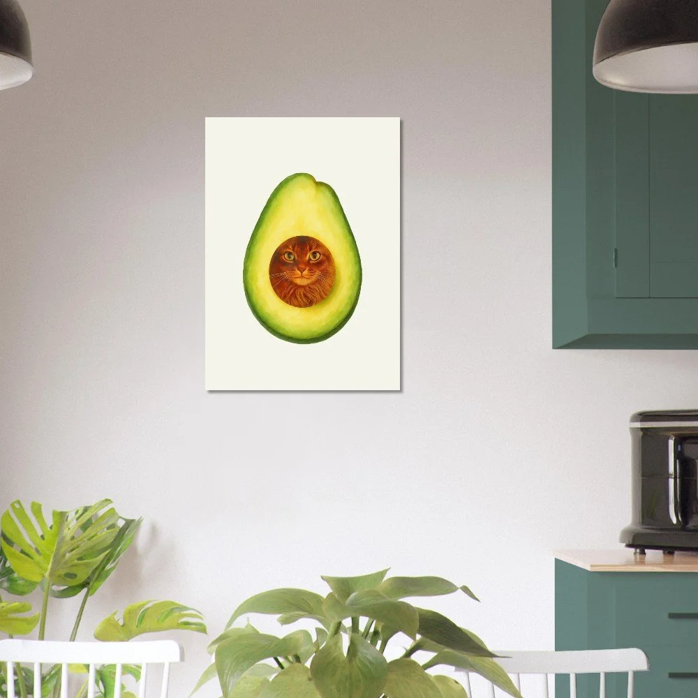 Funny Cat Avocado Poster Unframed | Avocato Wall Art | Cat Lover Gift | Melo & Mia