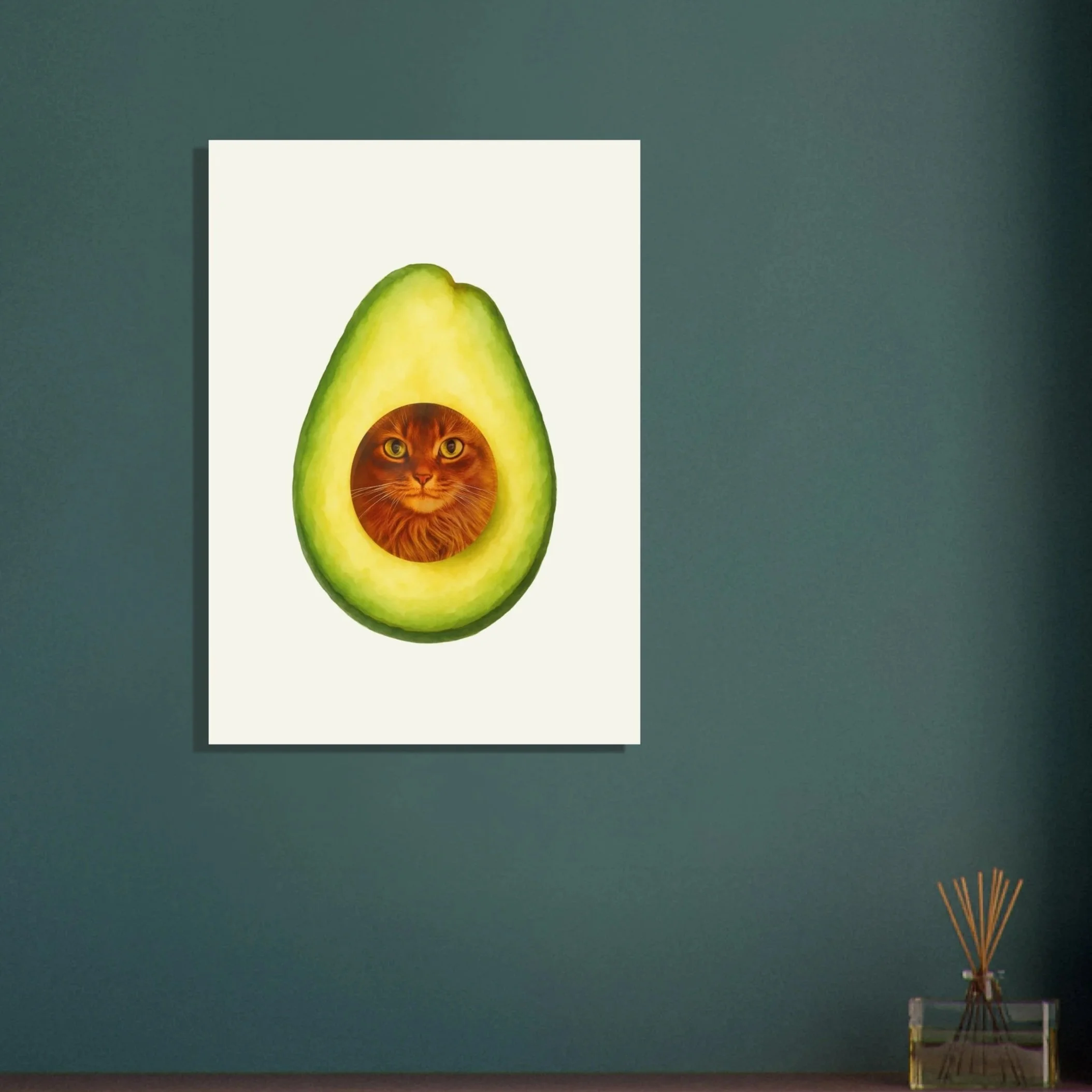 Funny Cat Avocado Poster Unframed | Avocato Wall Art | Cat Lover Gift | Melo & Mia