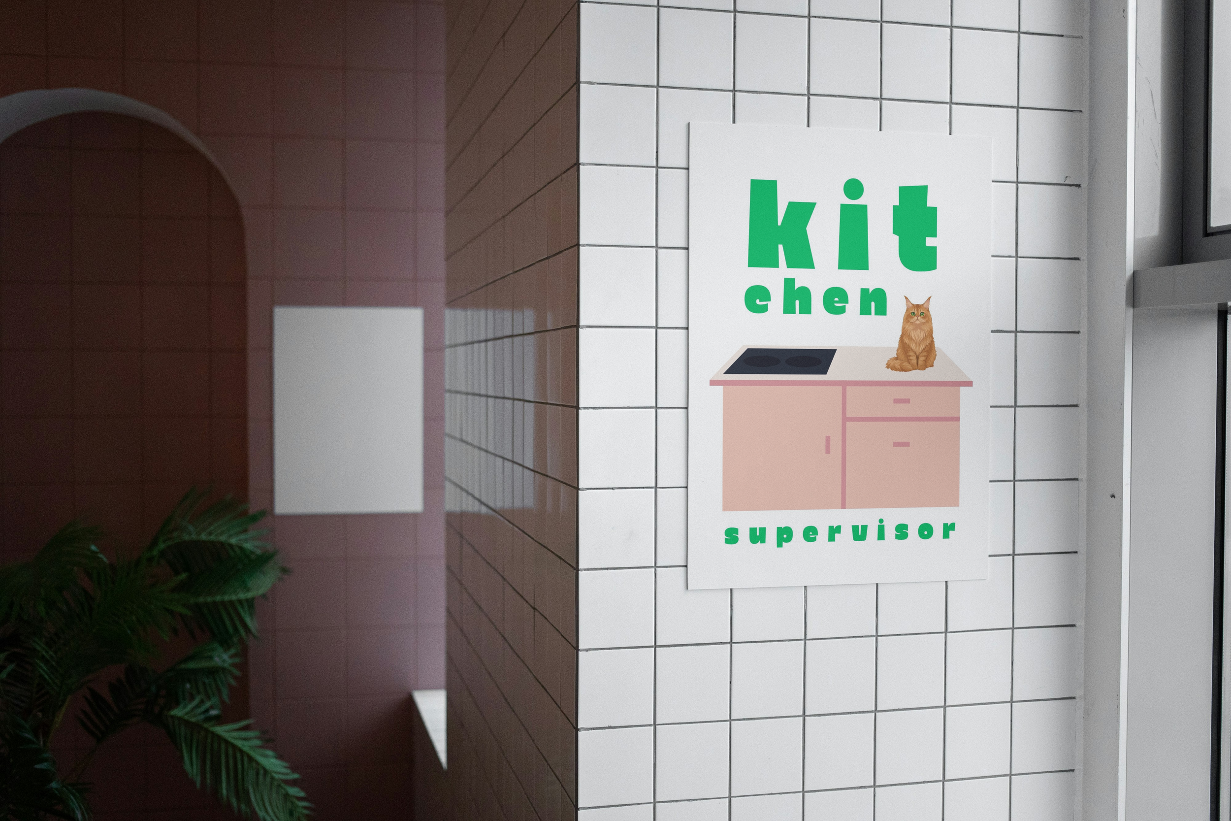 Kitchen Supervisor Orange Cat - Printable Kitchen Decor