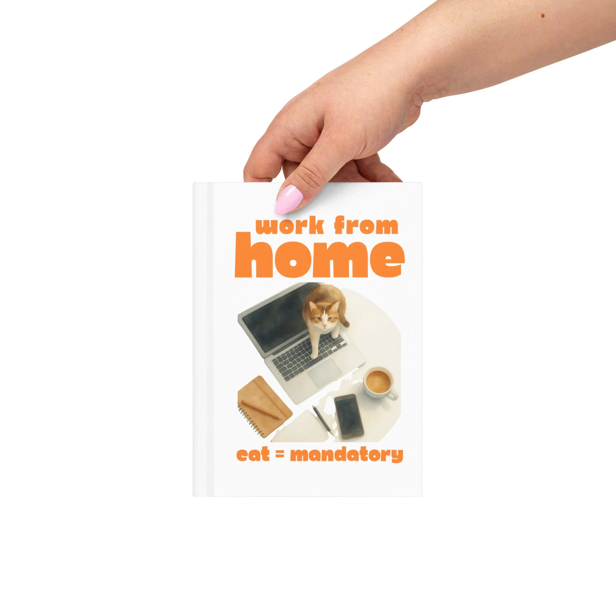 Cat lovers hardcover journal, home office notebook