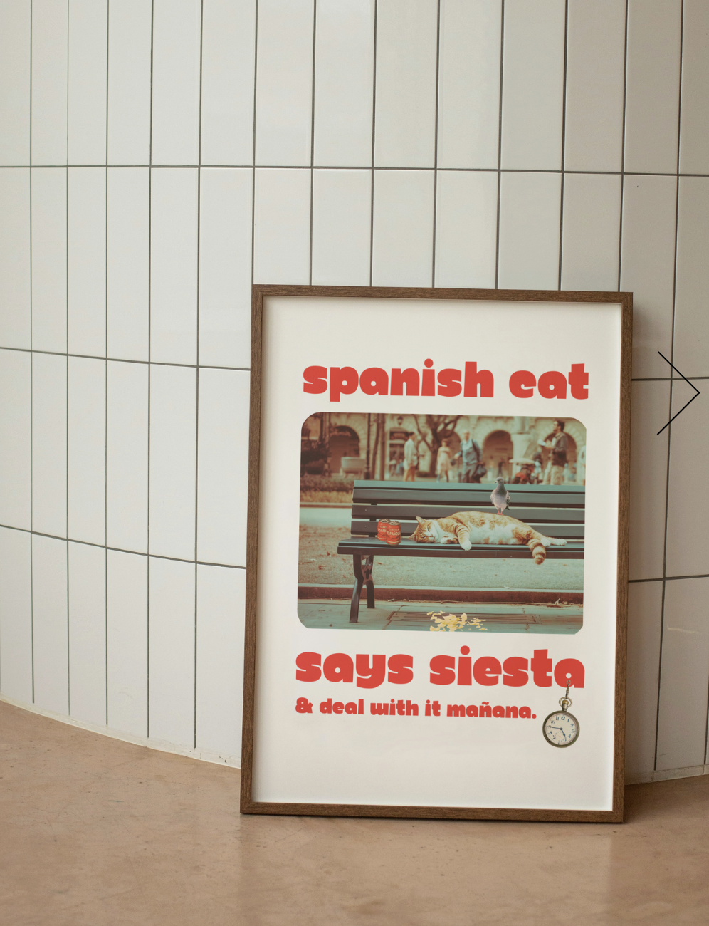 Spanish Cat Says Siesta — Art Print Poster | Mediterranean Wall Art