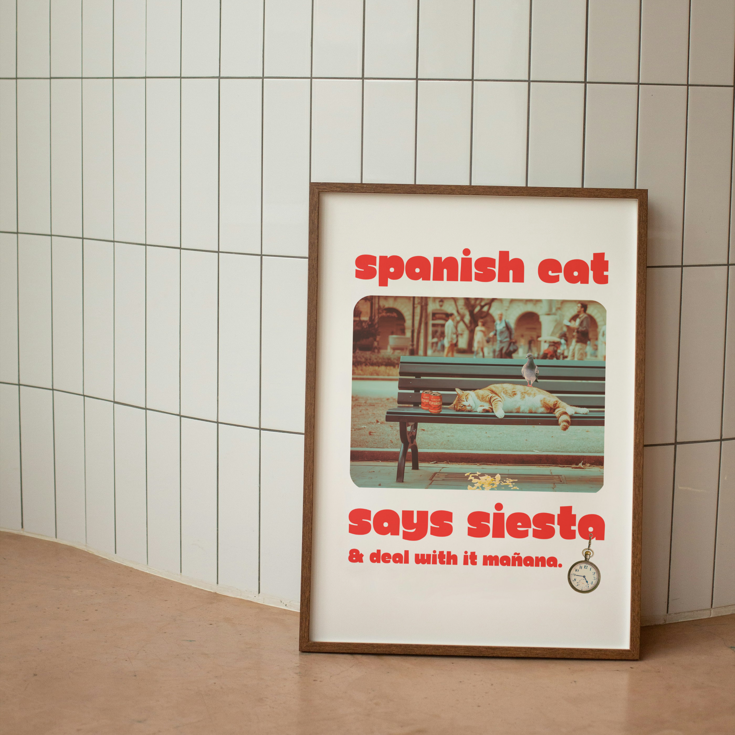 Spanish Cat Says Siesta — Art Print Poster | Wall Art