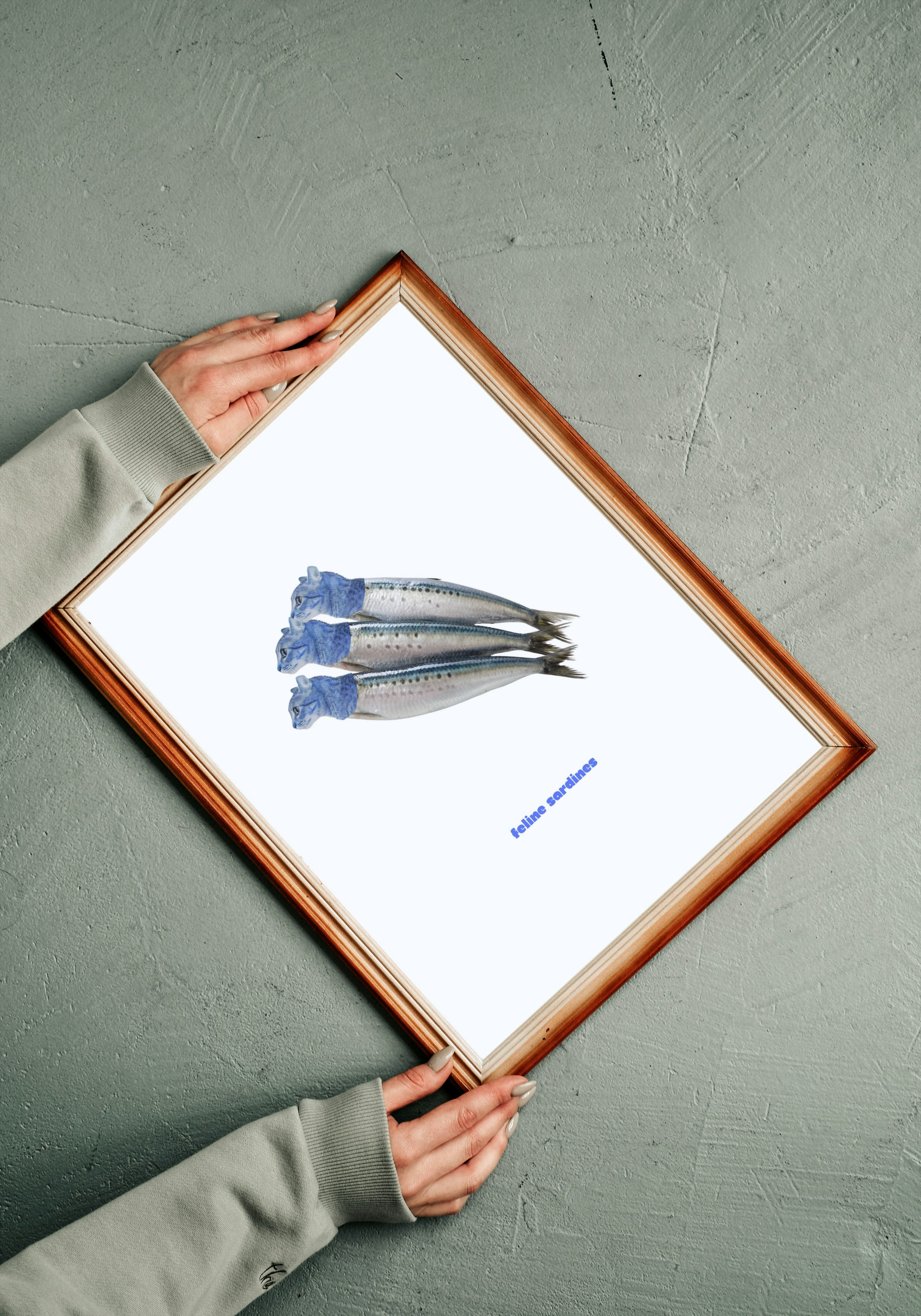 feline sardines instant download, cat wall art, funny cat poster. kitchen decor print