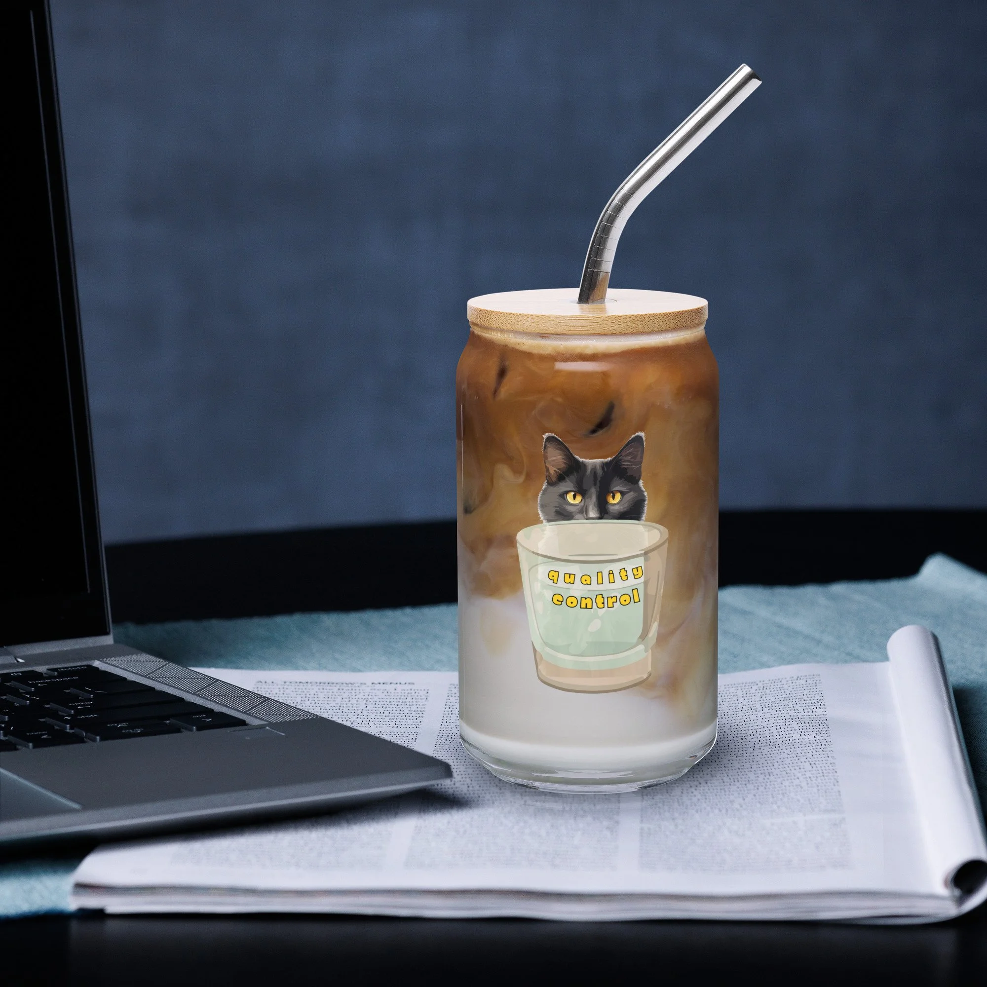 black cat tumbler glass, cat lovers gift, cat home decor