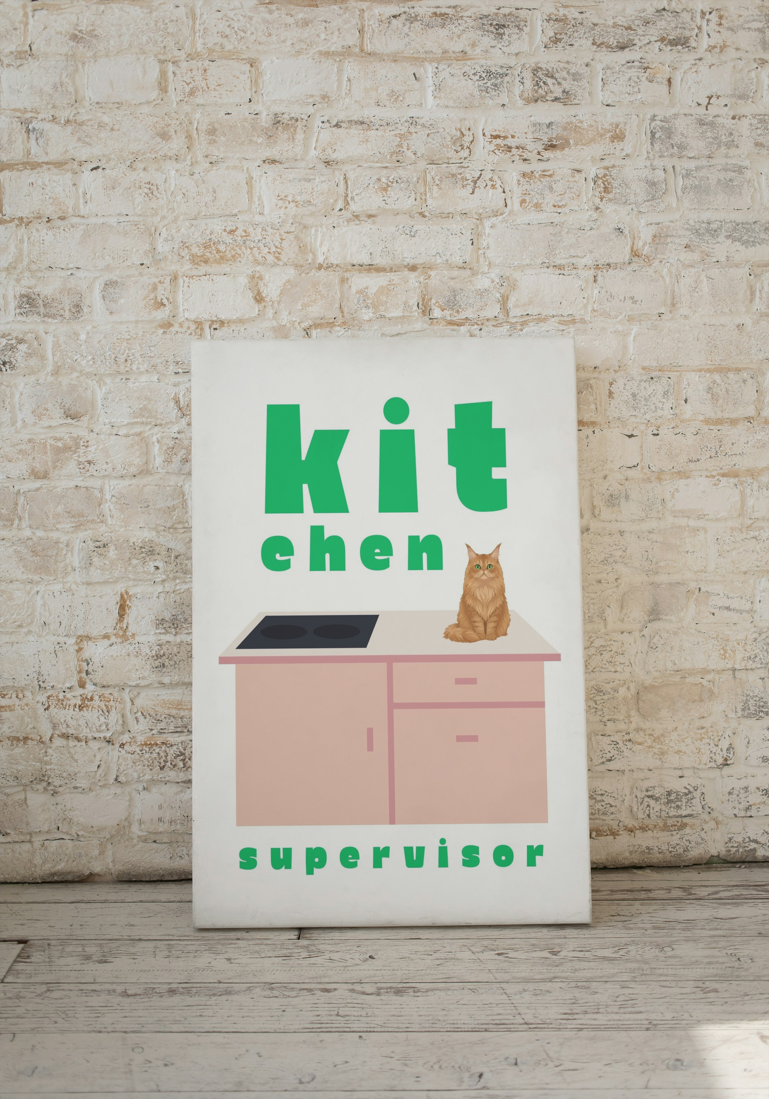 Kitchen Supervisor Orange Cat - Printable Kitchen Decor