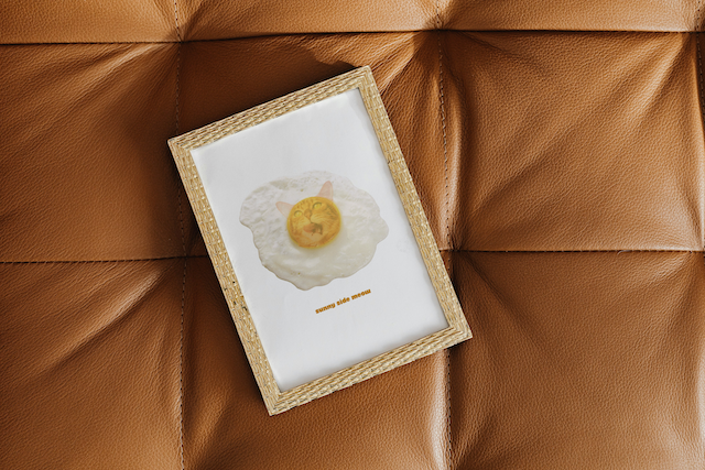 funny cat print, fried egg kitchen deco, instant download cat art