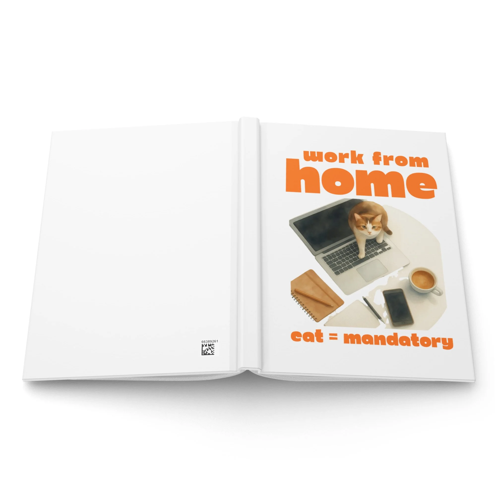 Cat lovers hardcover journal, home office notebook