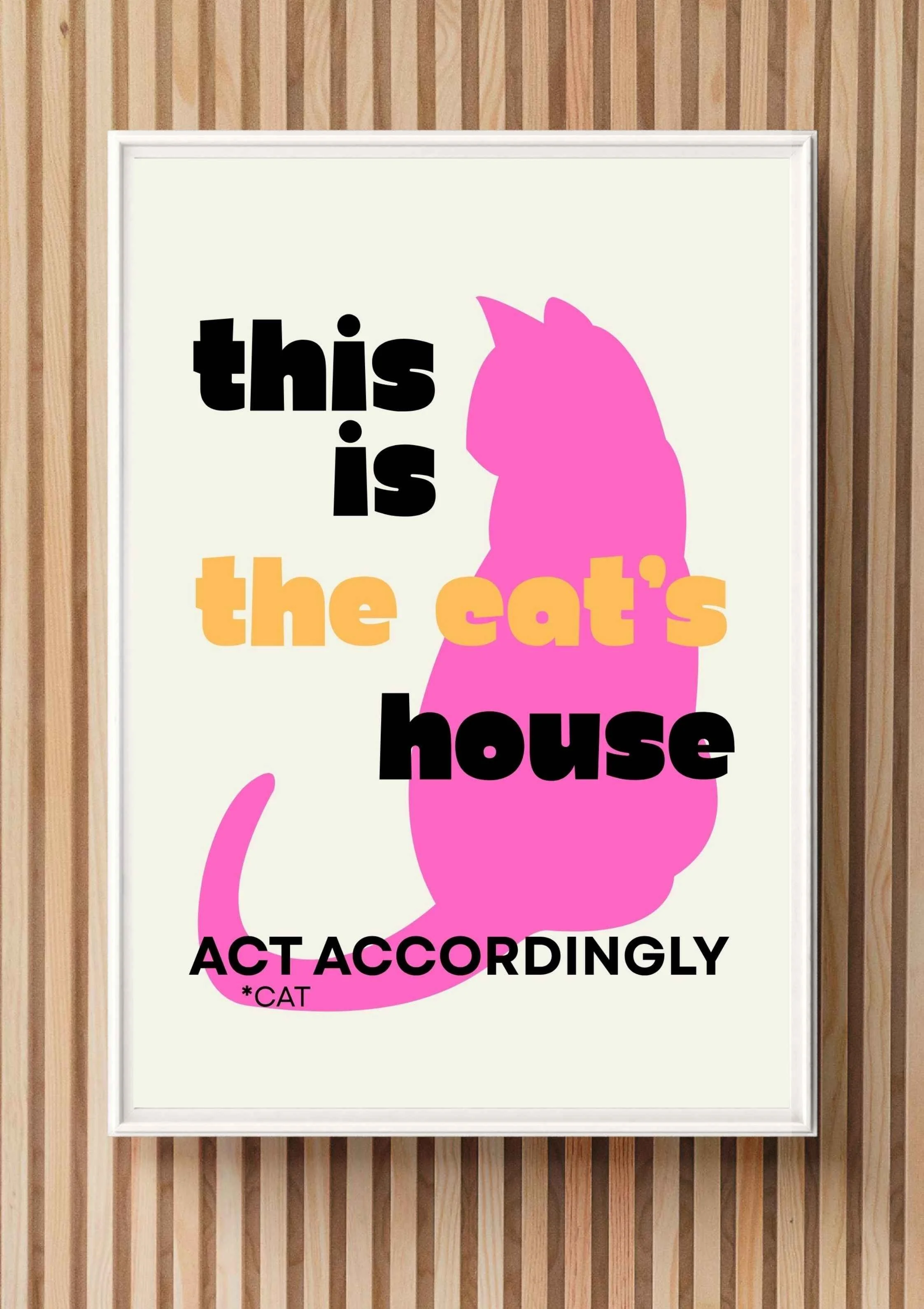 Funny Cat Poster Instant Download Pink | Printable Cat Wall Art | Cat Lover Gift | Melo & Mia