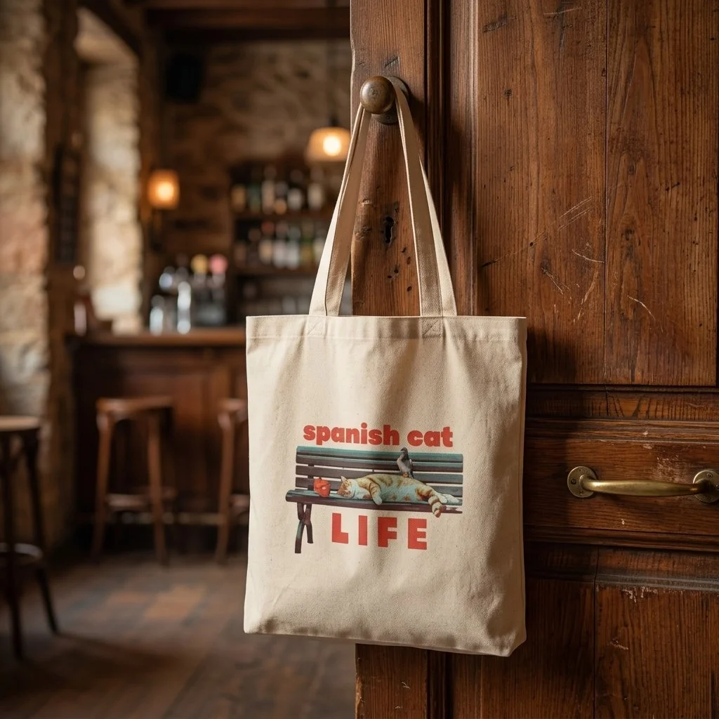 Spanish Cat Life - Premium Tote Bag Natural, cat mom gift