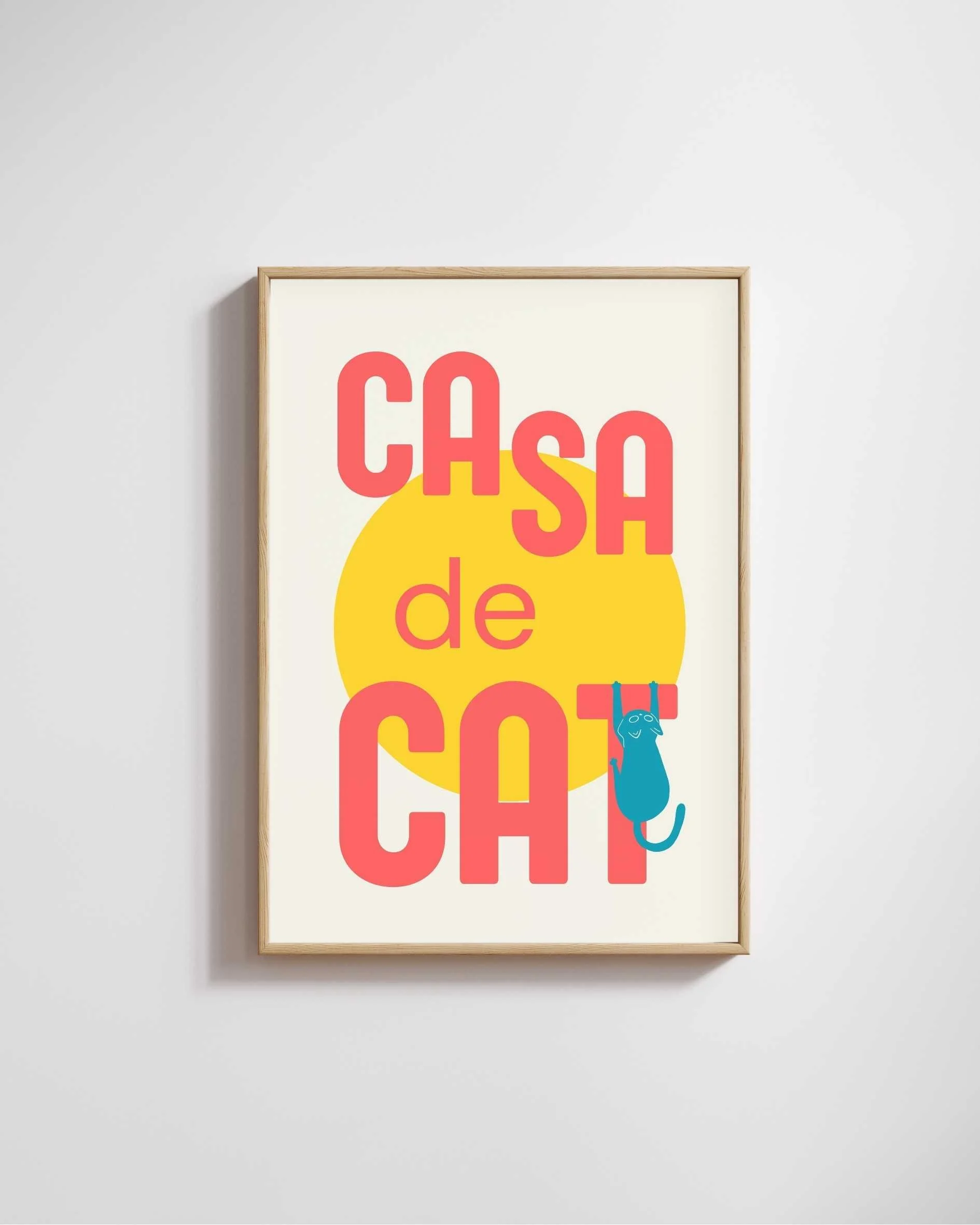 casa de cat, cat home house printable art instant download