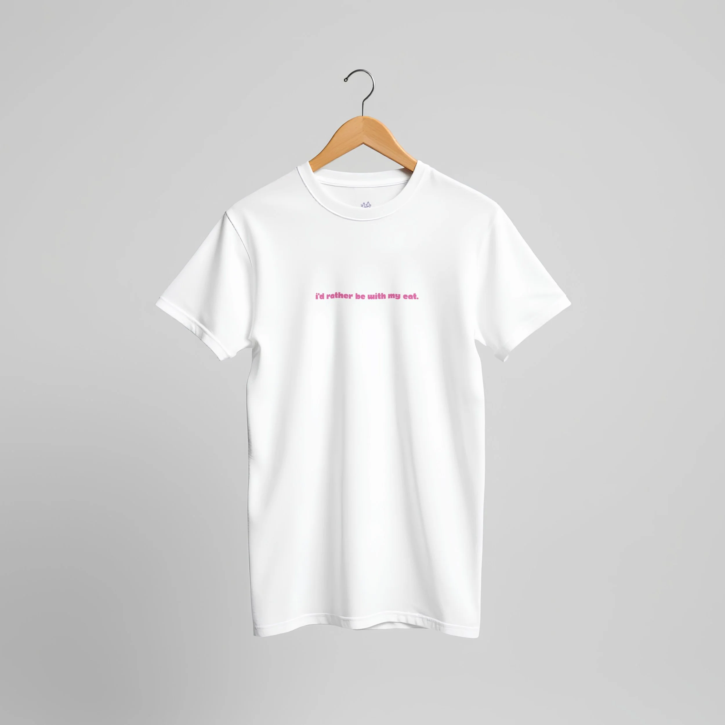 Funny Cat T-Shirt Pink | I'd Rather Be With My Cat | Cat Lover Gift | Melo & Mia
