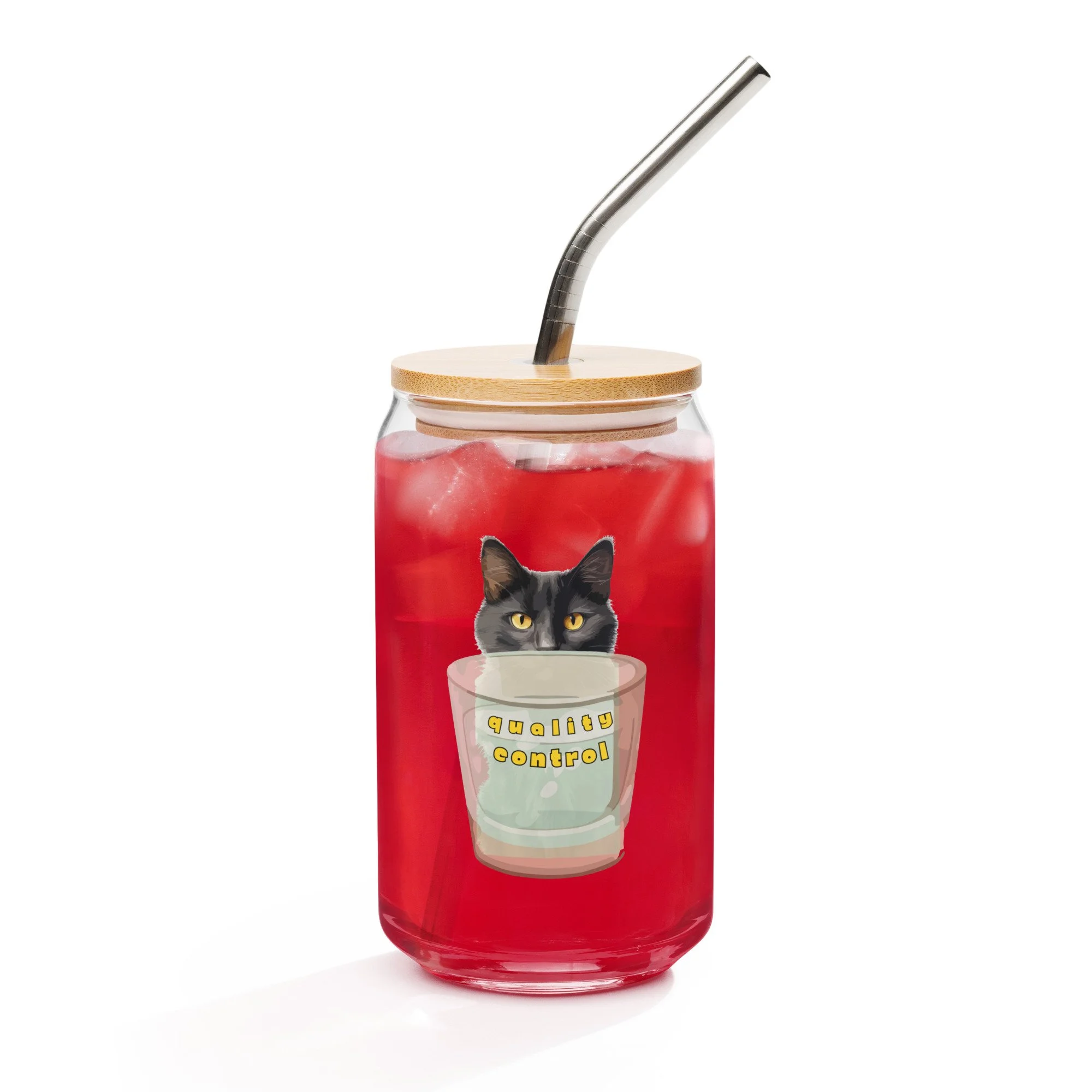 black cat tumbler glass, cat lovers gift, cat home decor