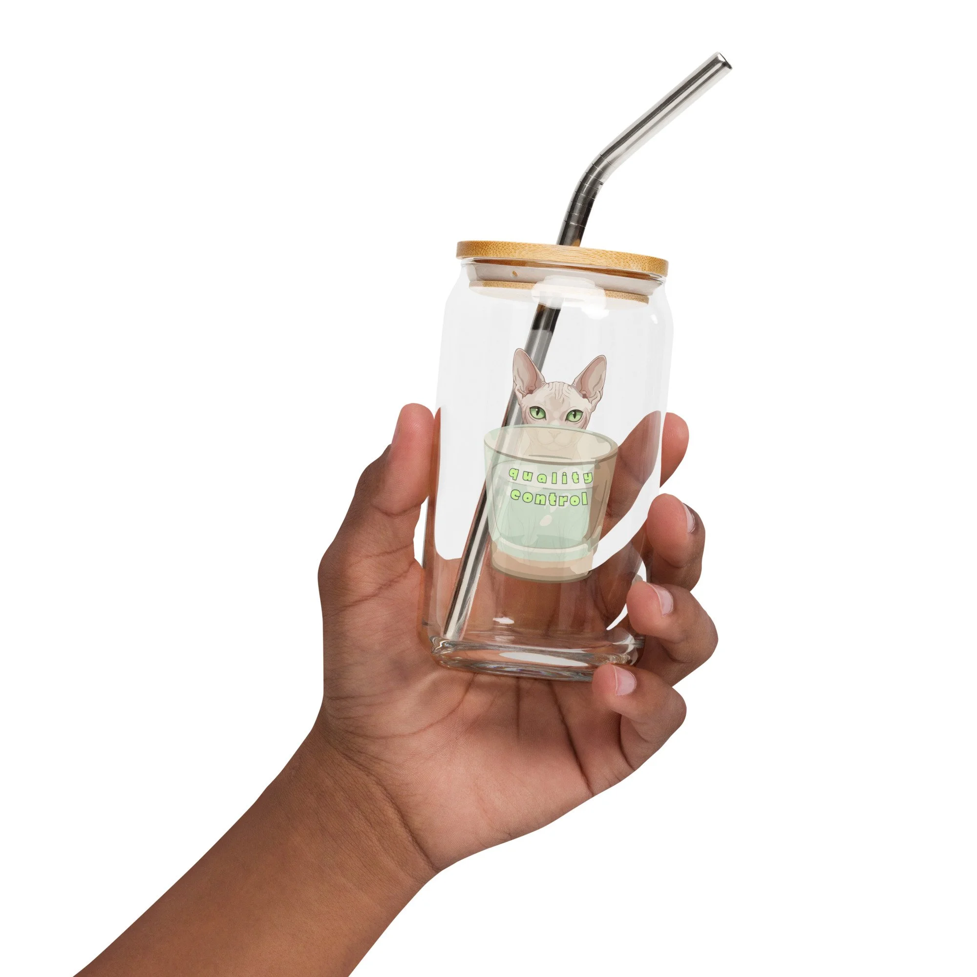 cat lovers gift, can shaped glass, smoothie glass