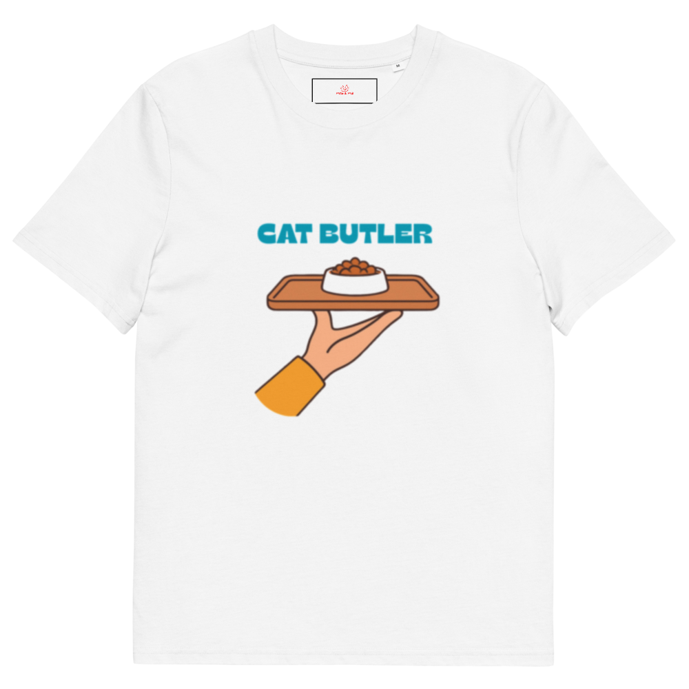 Cat Butler Blue - Unisex organic cotton t-shirt