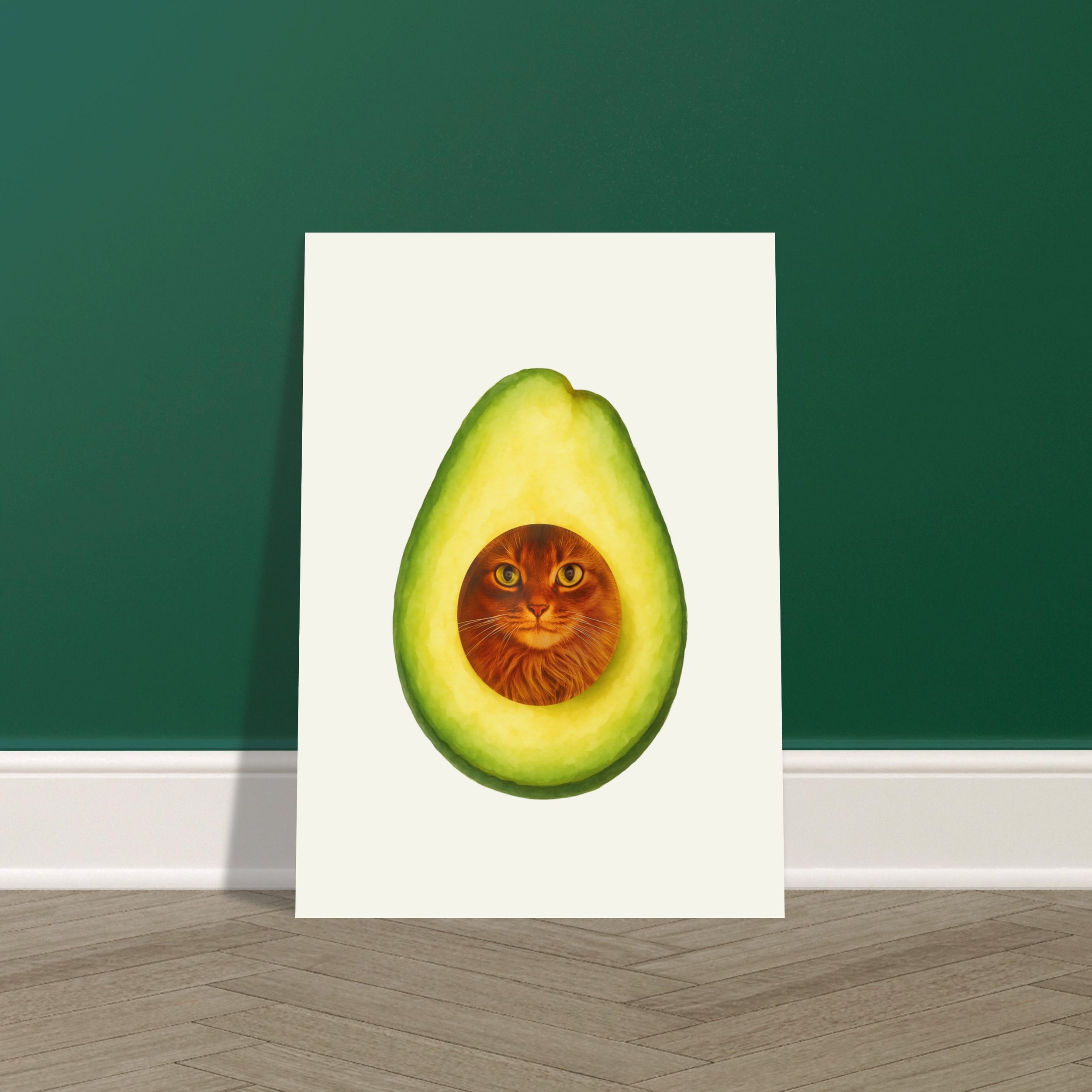Funny Cat Avocado Poster Unframed | Avocato Wall Art | Cat Lover Gift | Melo & Mia